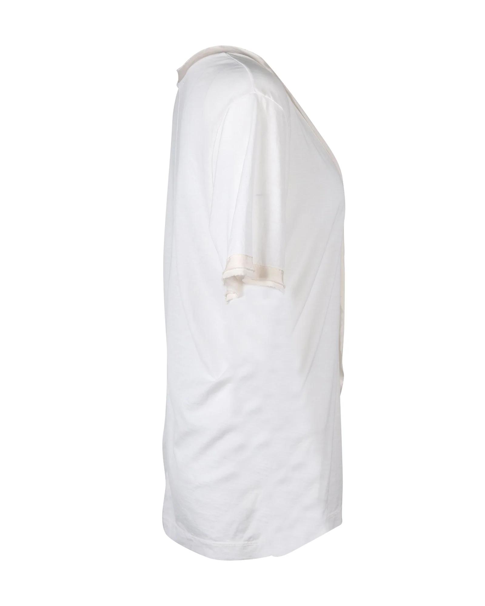 Women's Balenciaga Fringe Trim V-Neck Top in White Cotton - Image 2