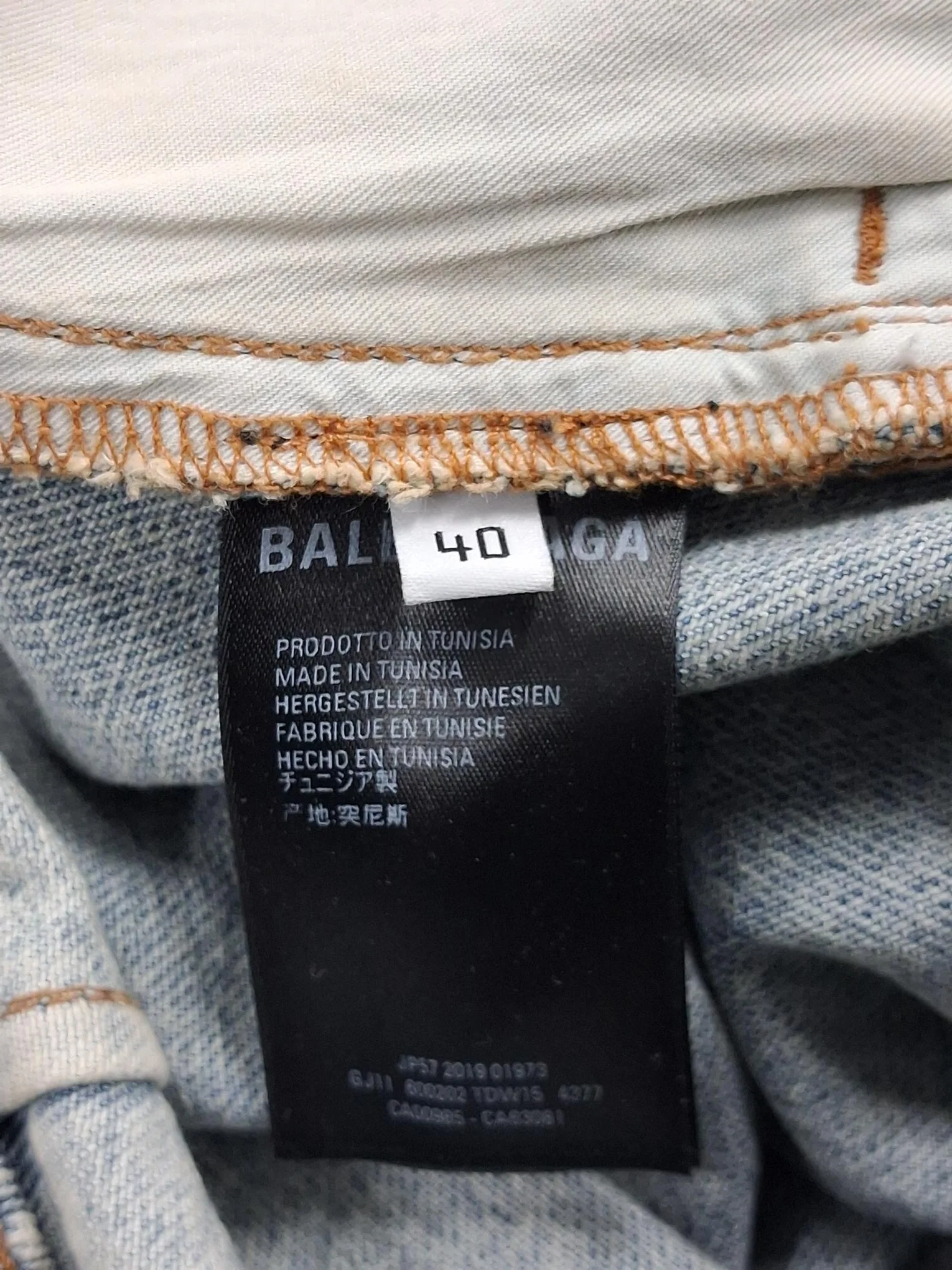 Women's Balenciaga Front Slit Midi Skirt in Light Blue Denim - Image 10