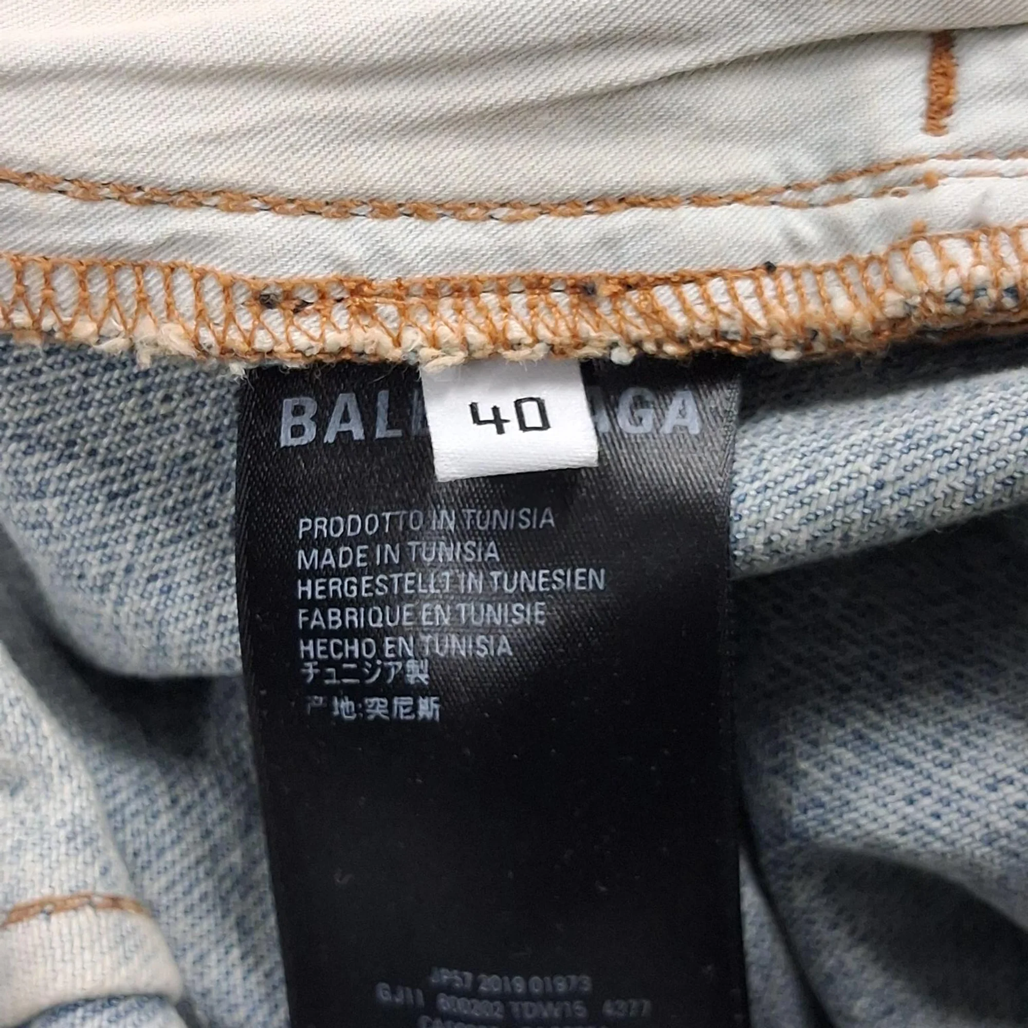 Women's Balenciaga Front Slit Midi Skirt in Light Blue Denim - Image 5