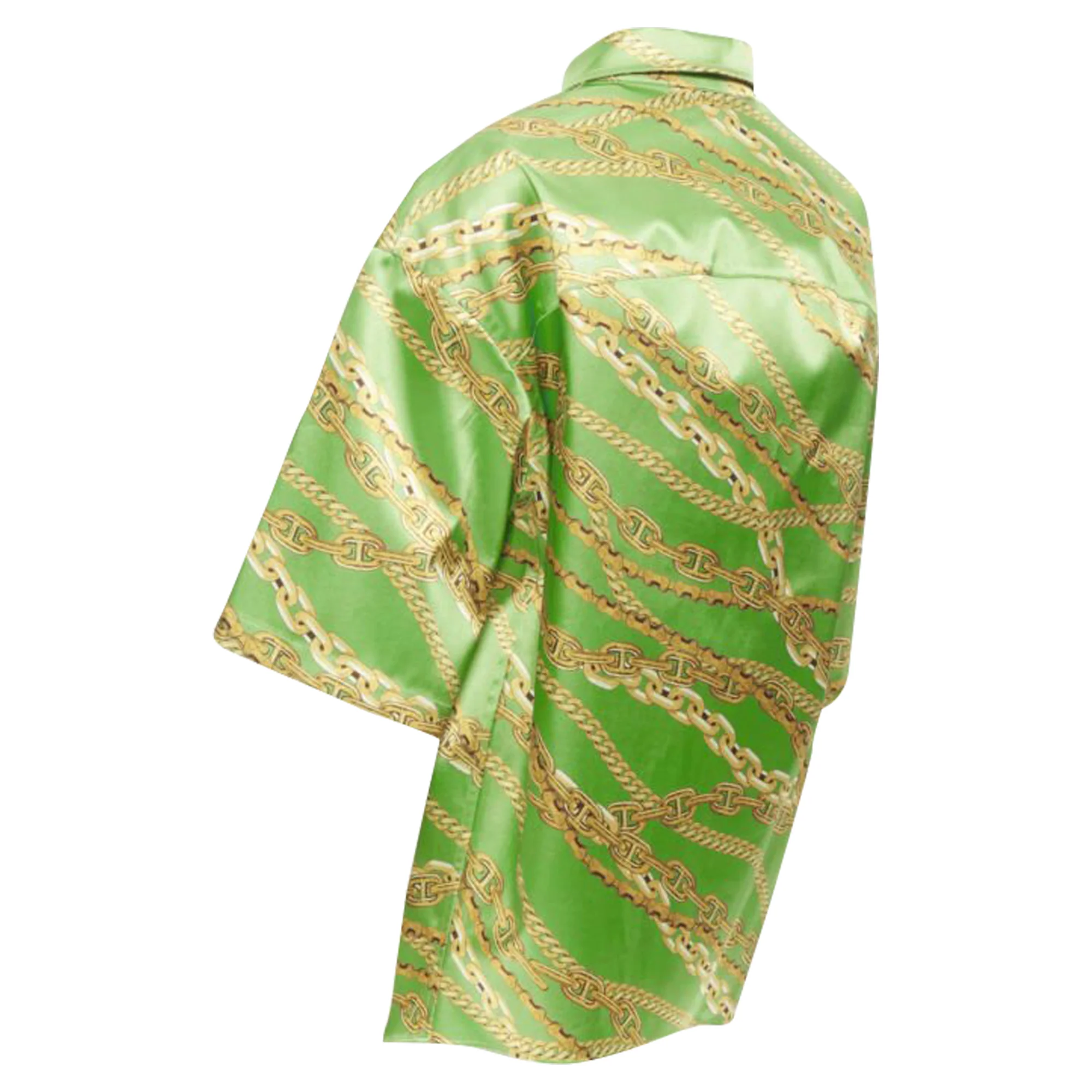 Women's Balenciaga line chain print stiff boxy shirt - Image 6