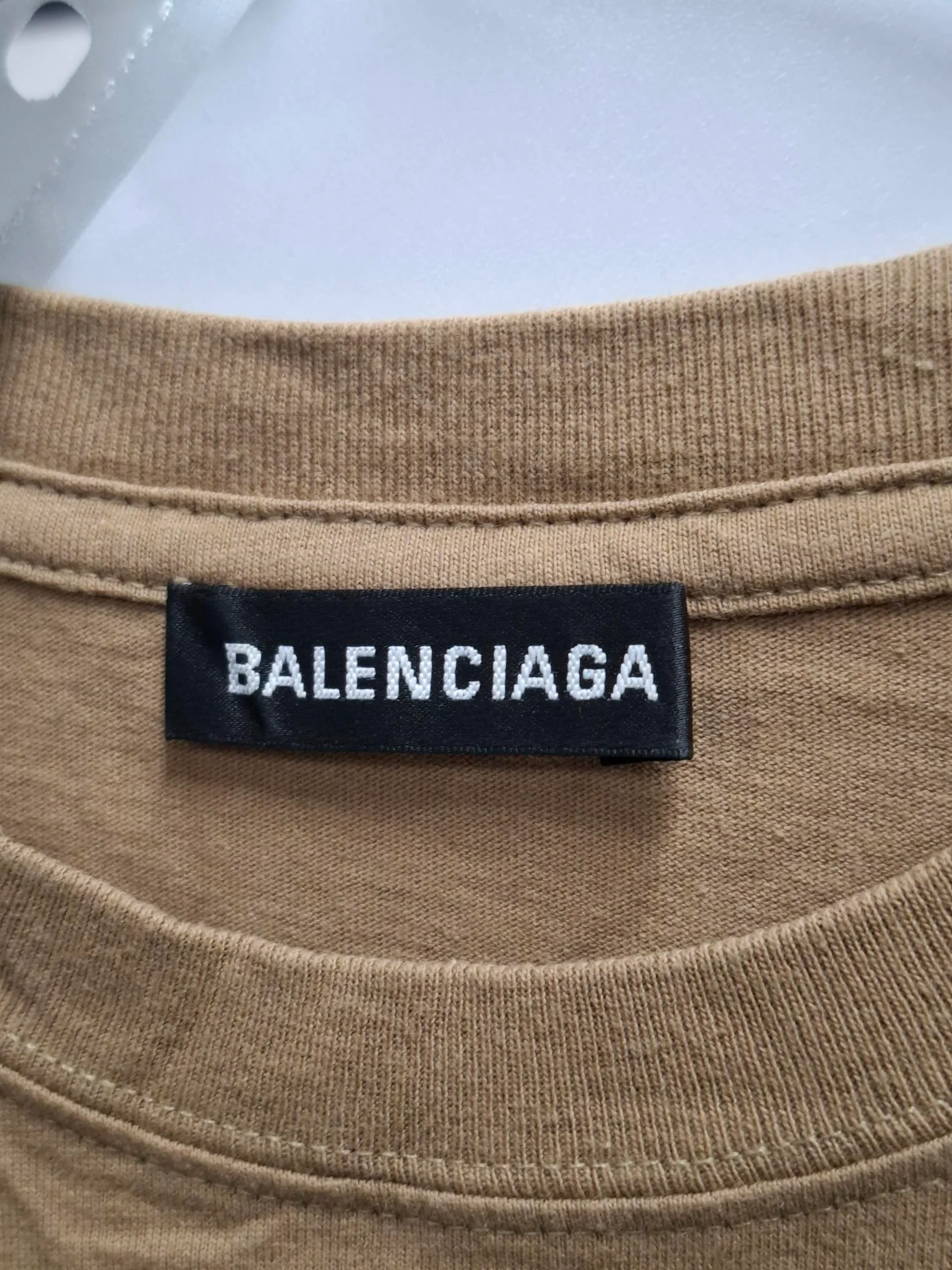 Women's Balenciaga Logo-Print Jersey T-Shirt in Brown Cotton - Image 9