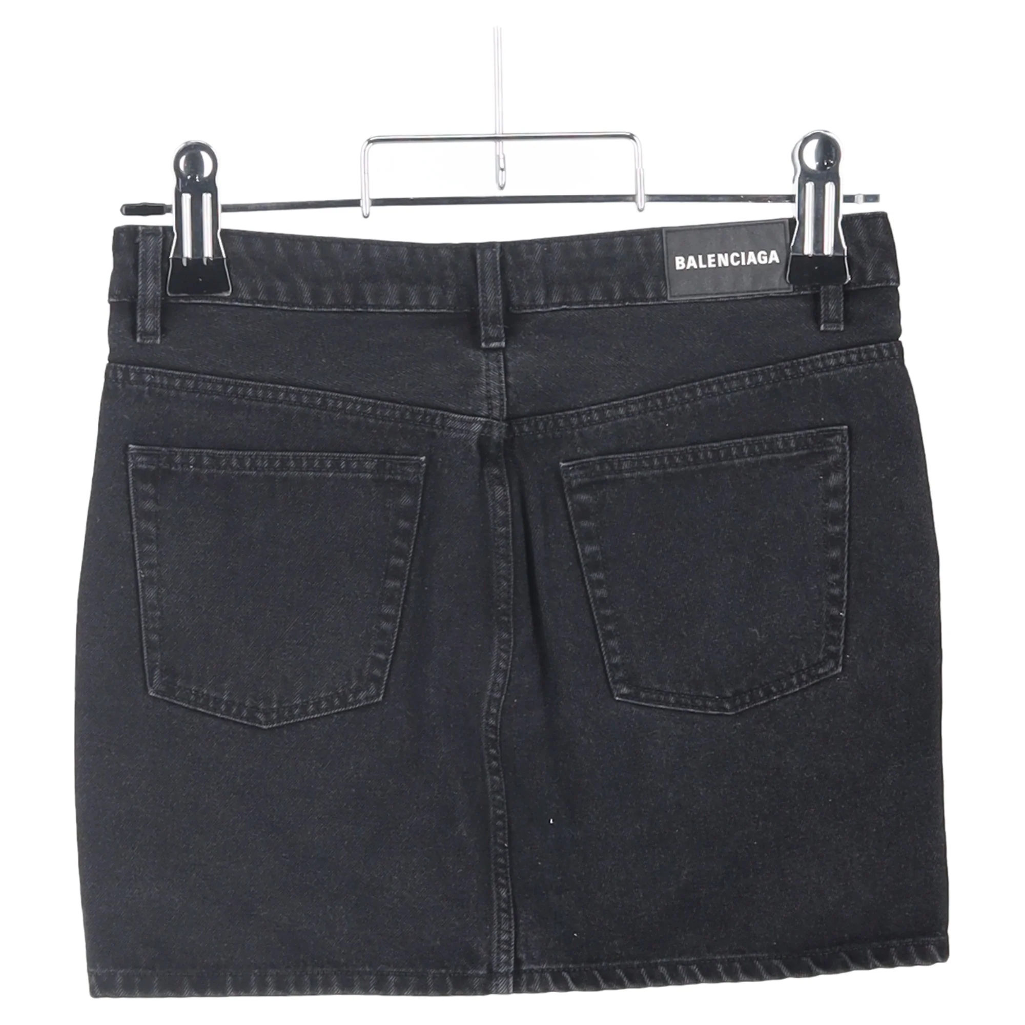Women's Balenciaga Mini Skirt in Black Denim - Image 7