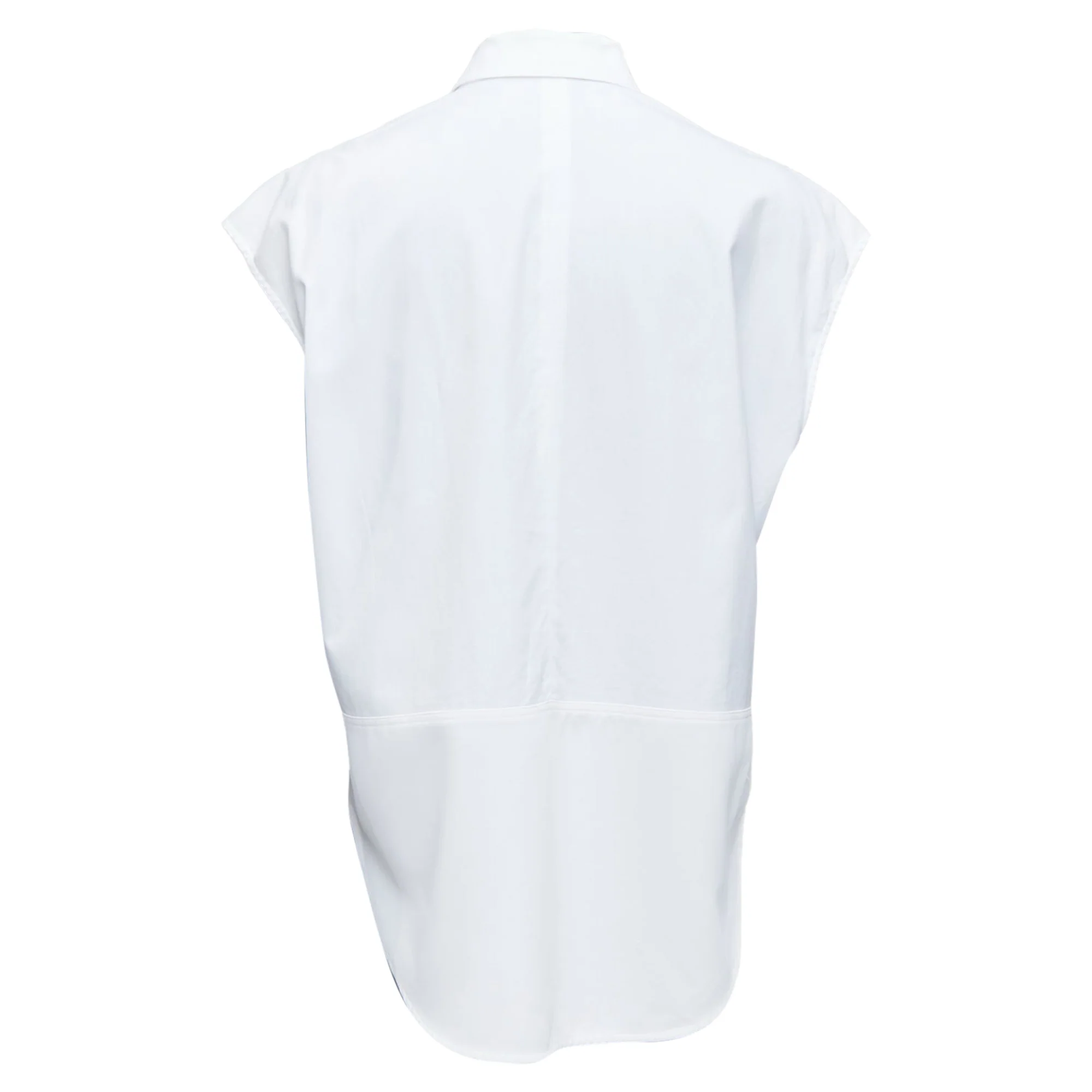 Women's Balenciaga mixed fabric drape cap sleeves collaRed shirt - Image 5