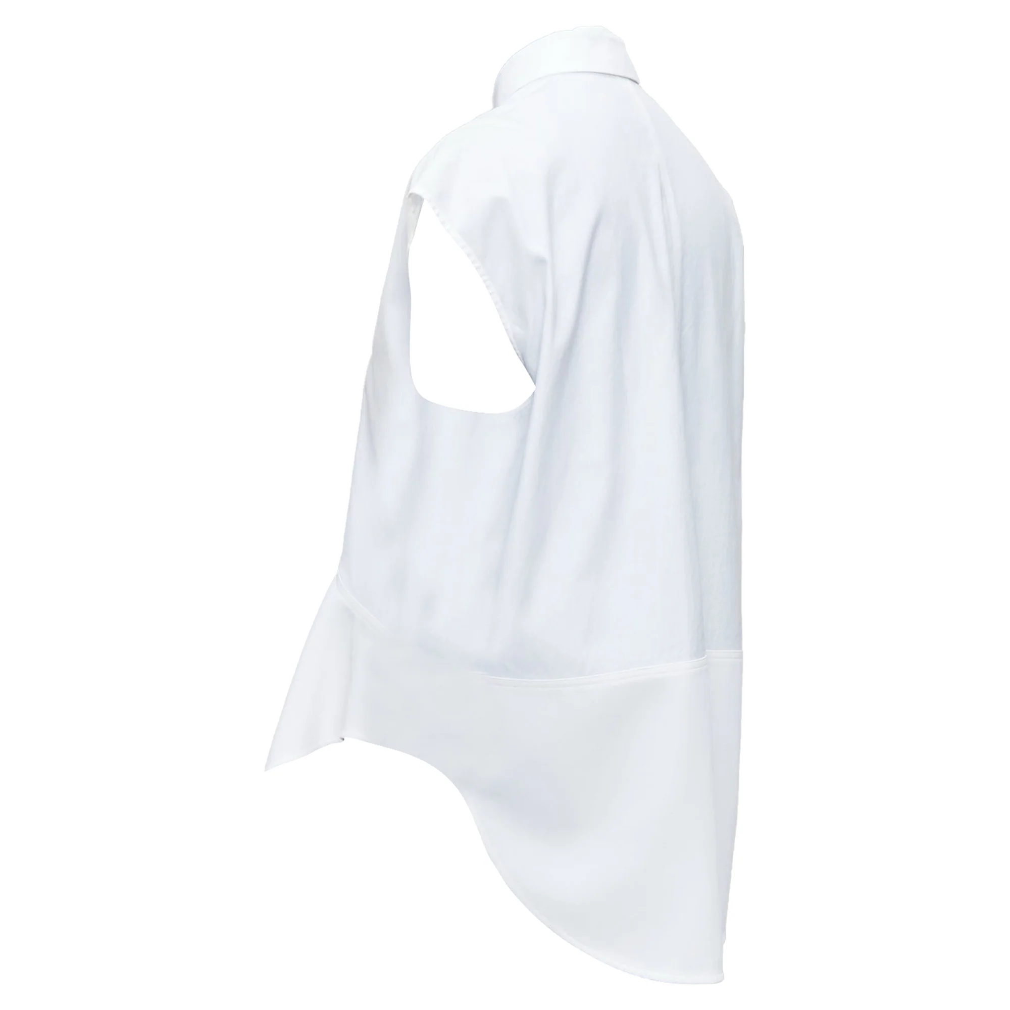 Women's Balenciaga mixed fabric drape cap sleeves collaRed shirt - Image 6