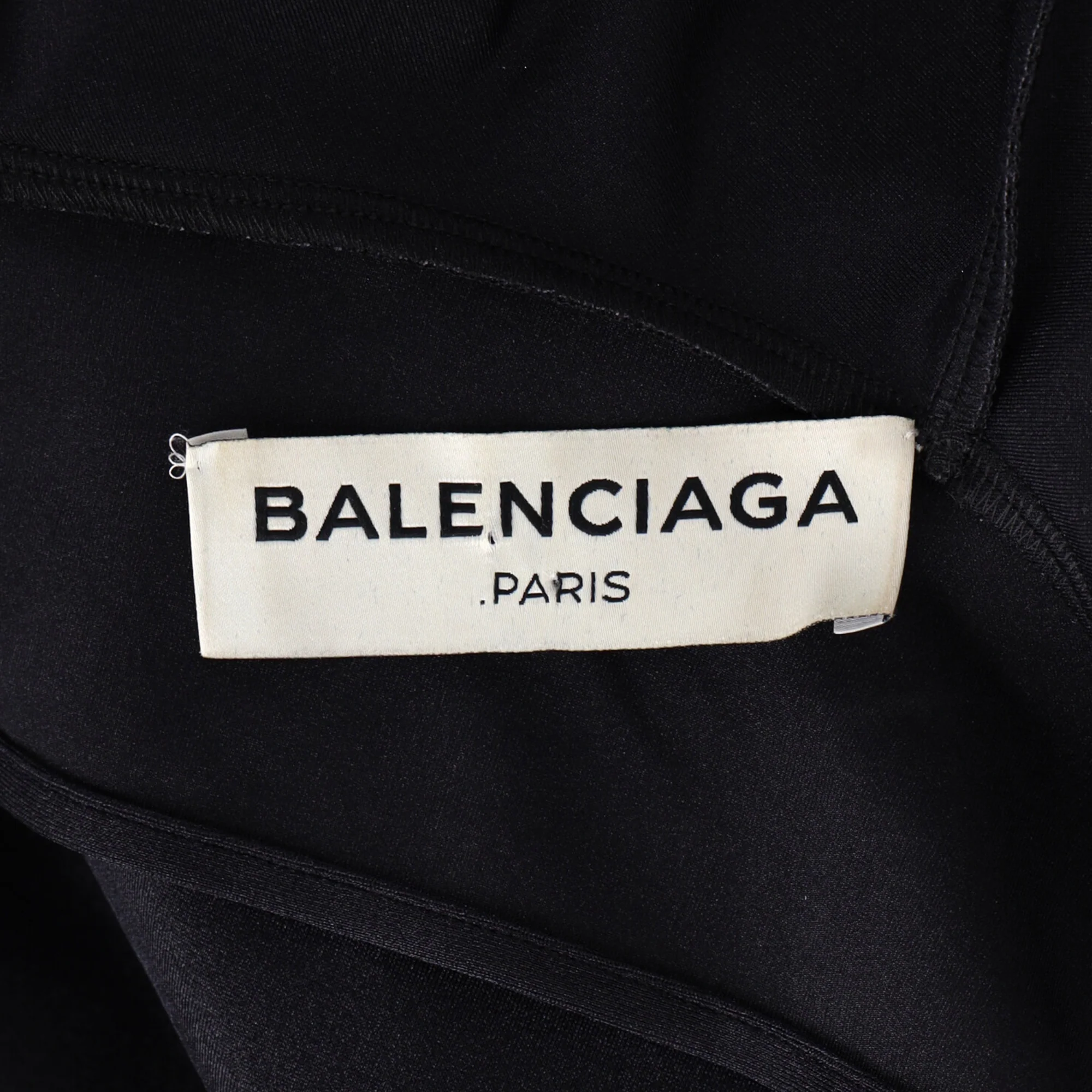 Women's Balenciaga Mock Neck Midi Flared Dress in Black Polyester - Image 4