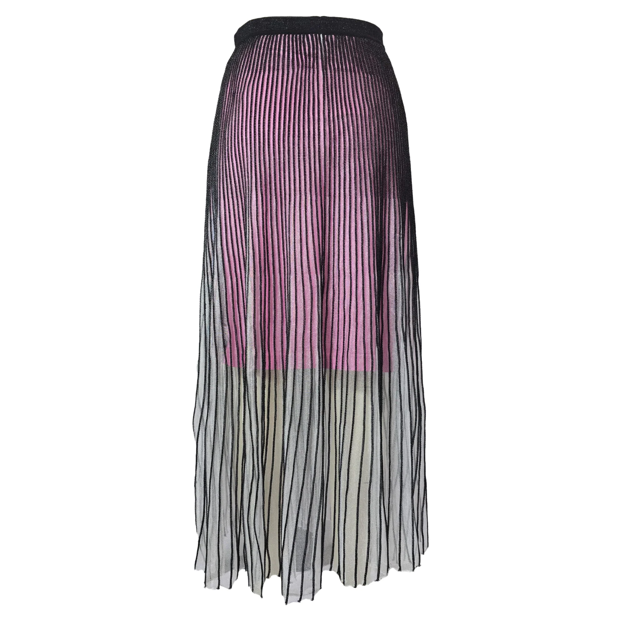 Women's Balenciaga New York City Print Pleated Midi Skirt in Multicolor Viscose - Image 2