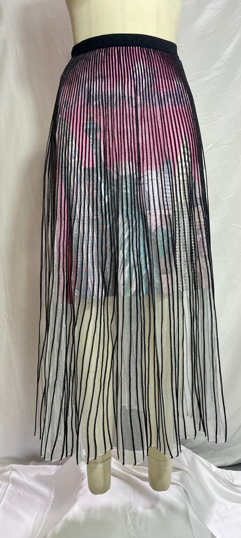 Women's Balenciaga New York City Print Pleated Midi Skirt in Multicolor Viscose - Image 5
