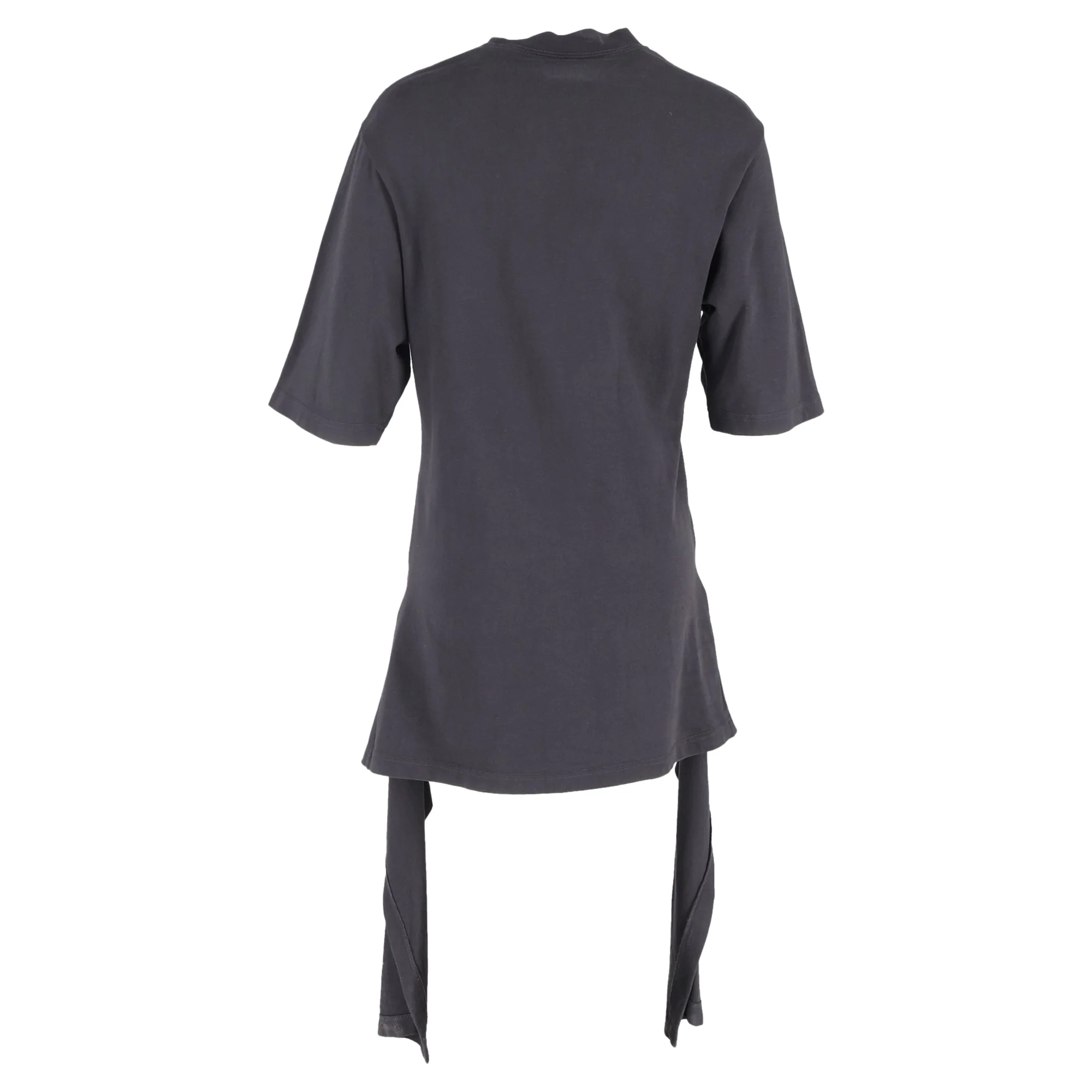 Women's Balenciaga Paneled Drapes T-Shirt in Black Cotton - Image 3