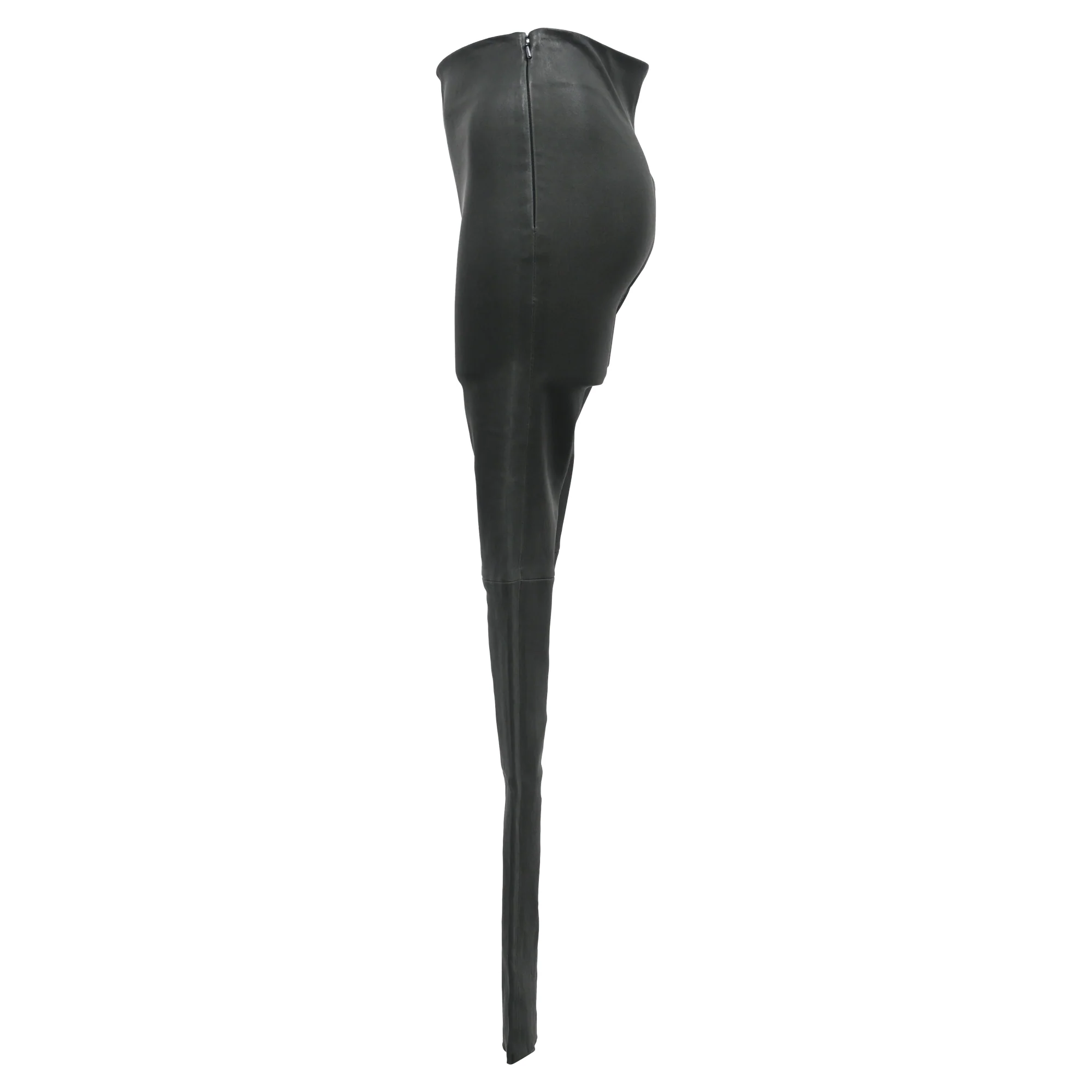 Women's Balenciaga Paneled Skinny Pants in Black Leather - Image 2