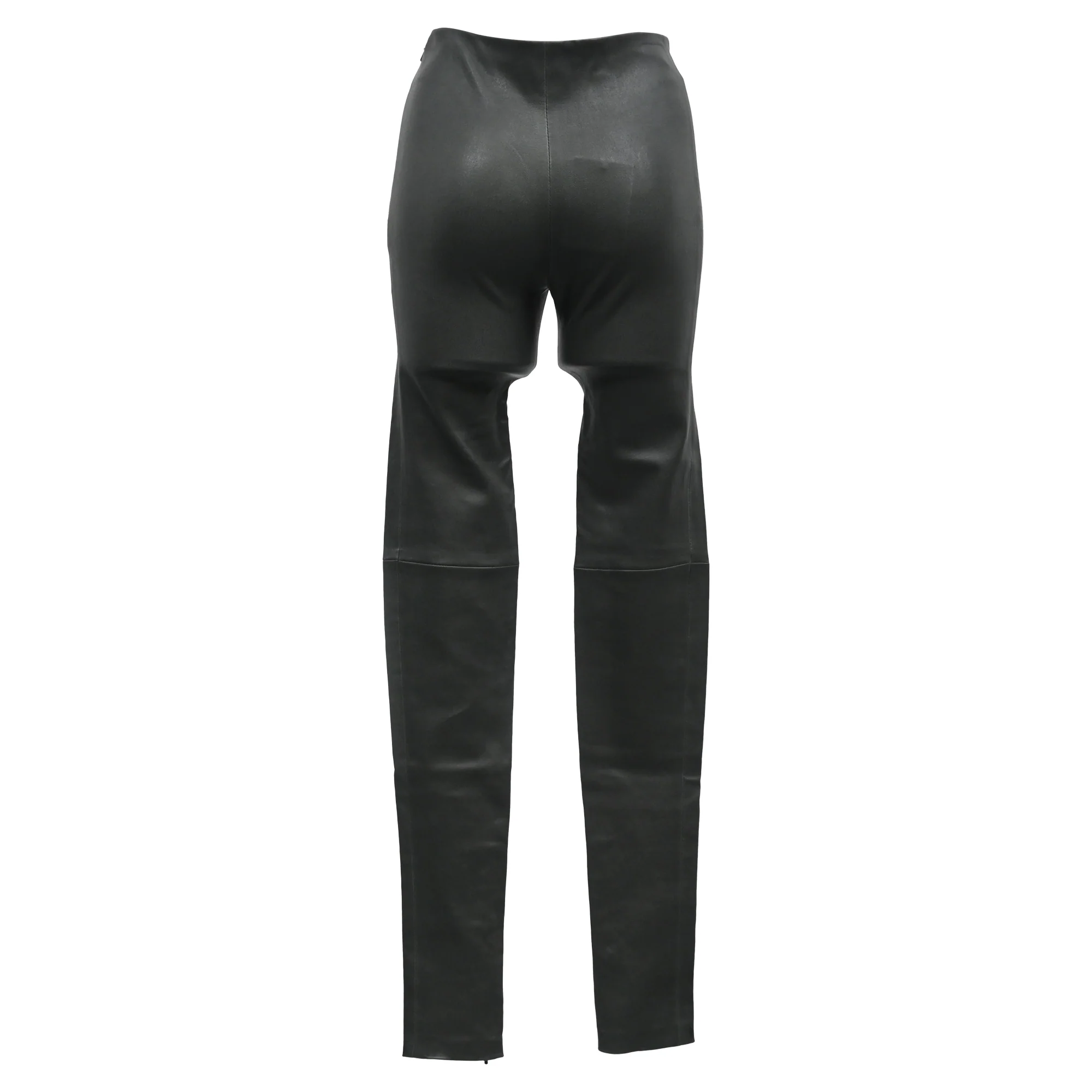 Women's Balenciaga Paneled Skinny Pants in Black Leather - Image 3