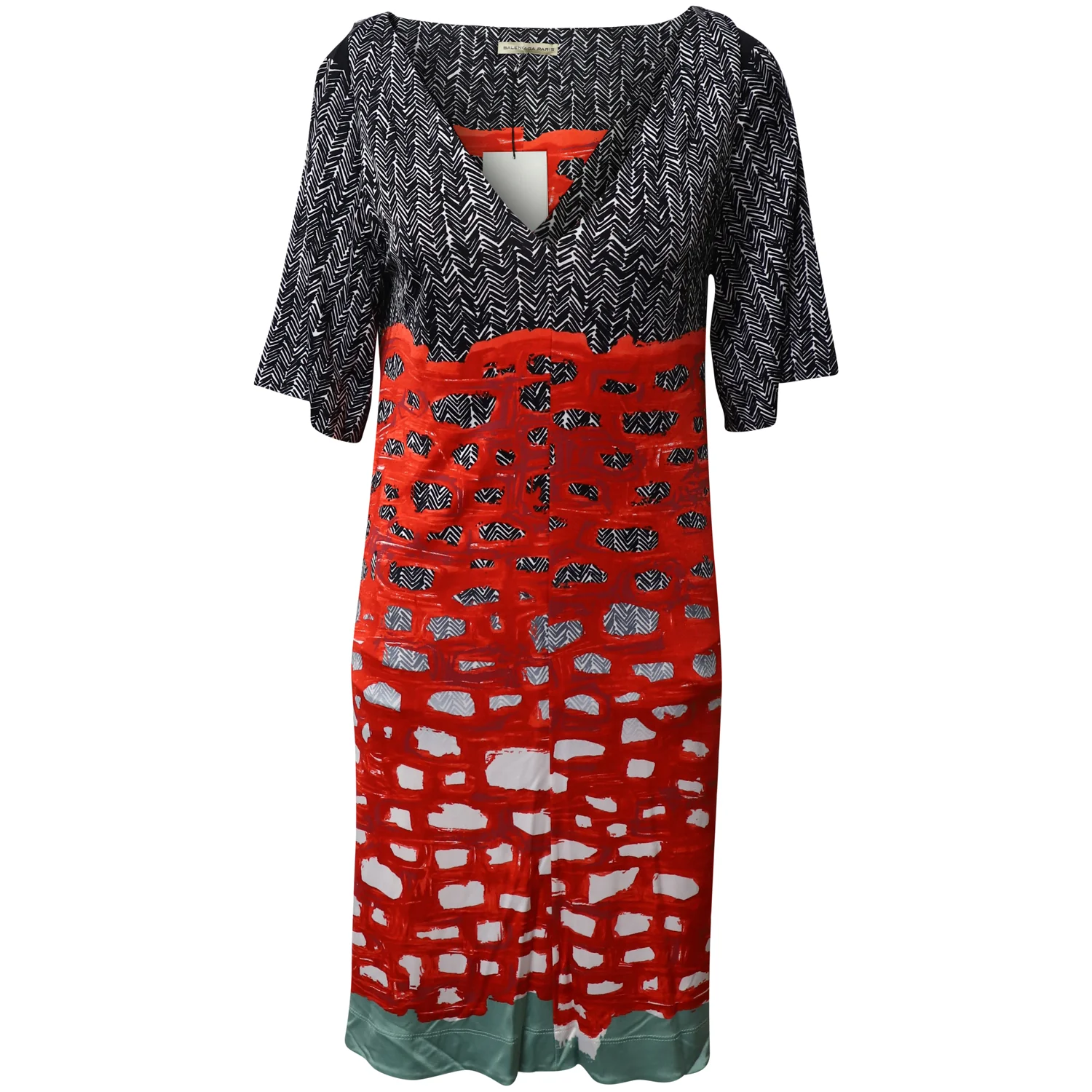 Women's Balenciaga Printed Jersey Short Dress in Multicolor Rayon