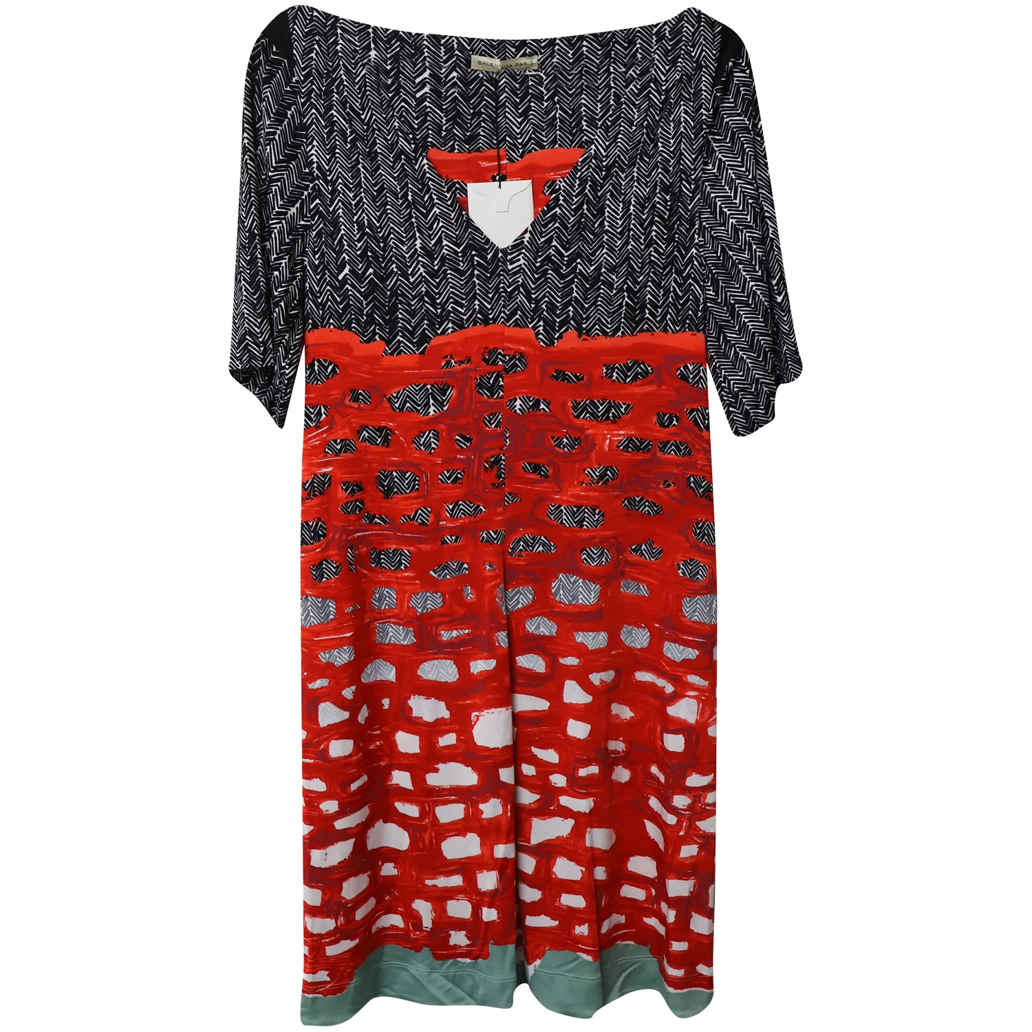 Women's Balenciaga Printed Jersey Short Dress in Multicolor Rayon - Image 4