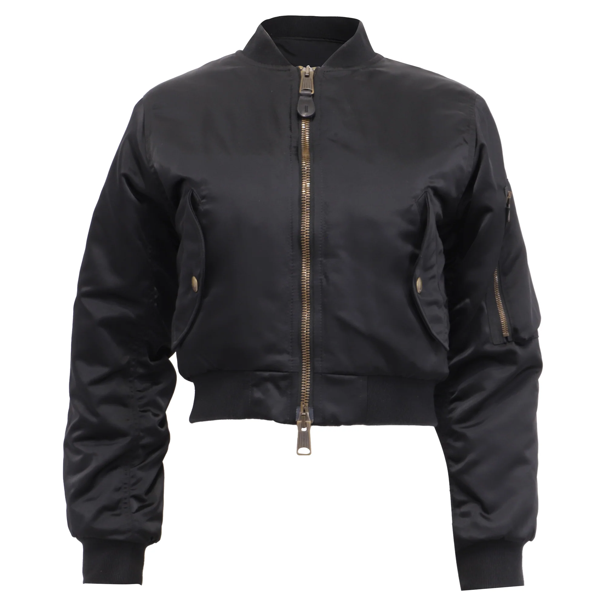 Women's Balenciaga Shrunk Bomber Jacket in Black Polyamide