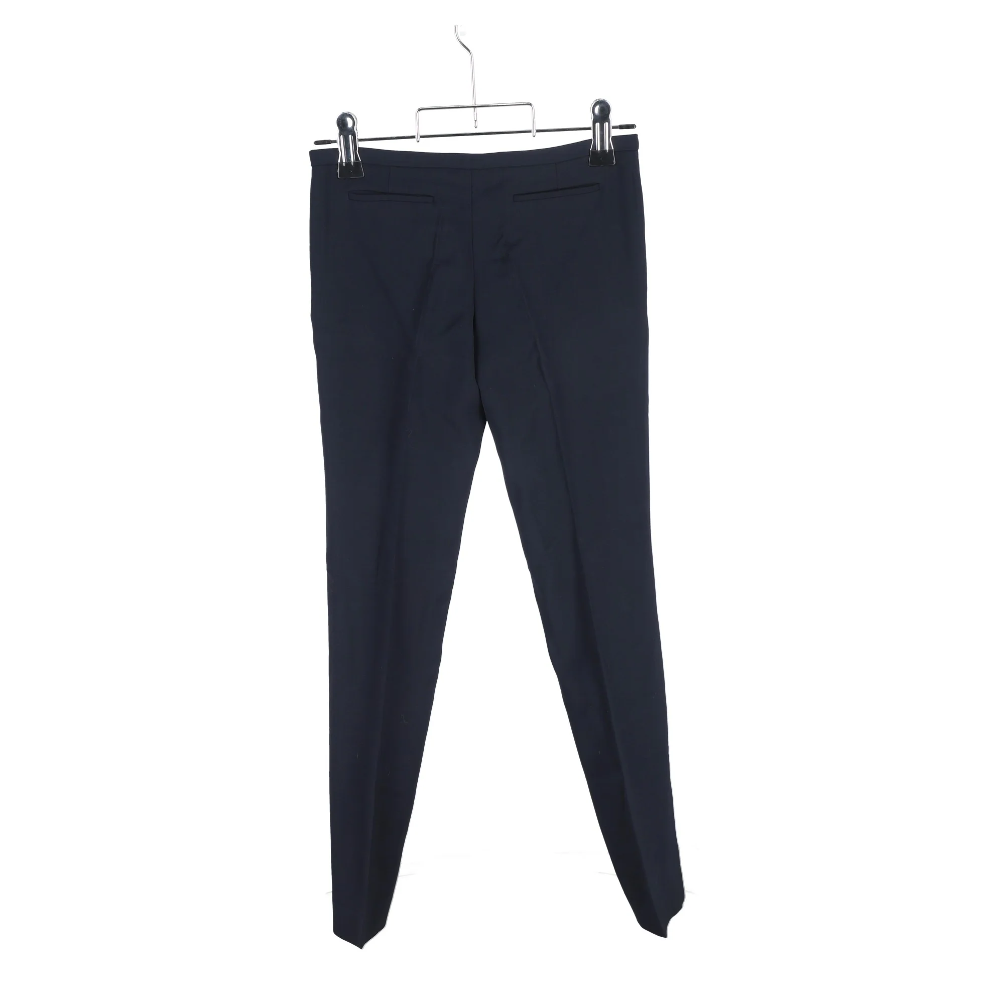 Women's Balenciaga Straight Leg Trousers in Navy Blue Wool - Image 6