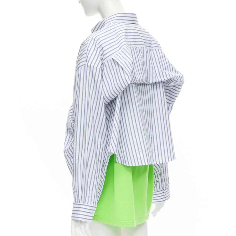 Women's Balenciaga t-shirt striped shirt draped top - Image 7