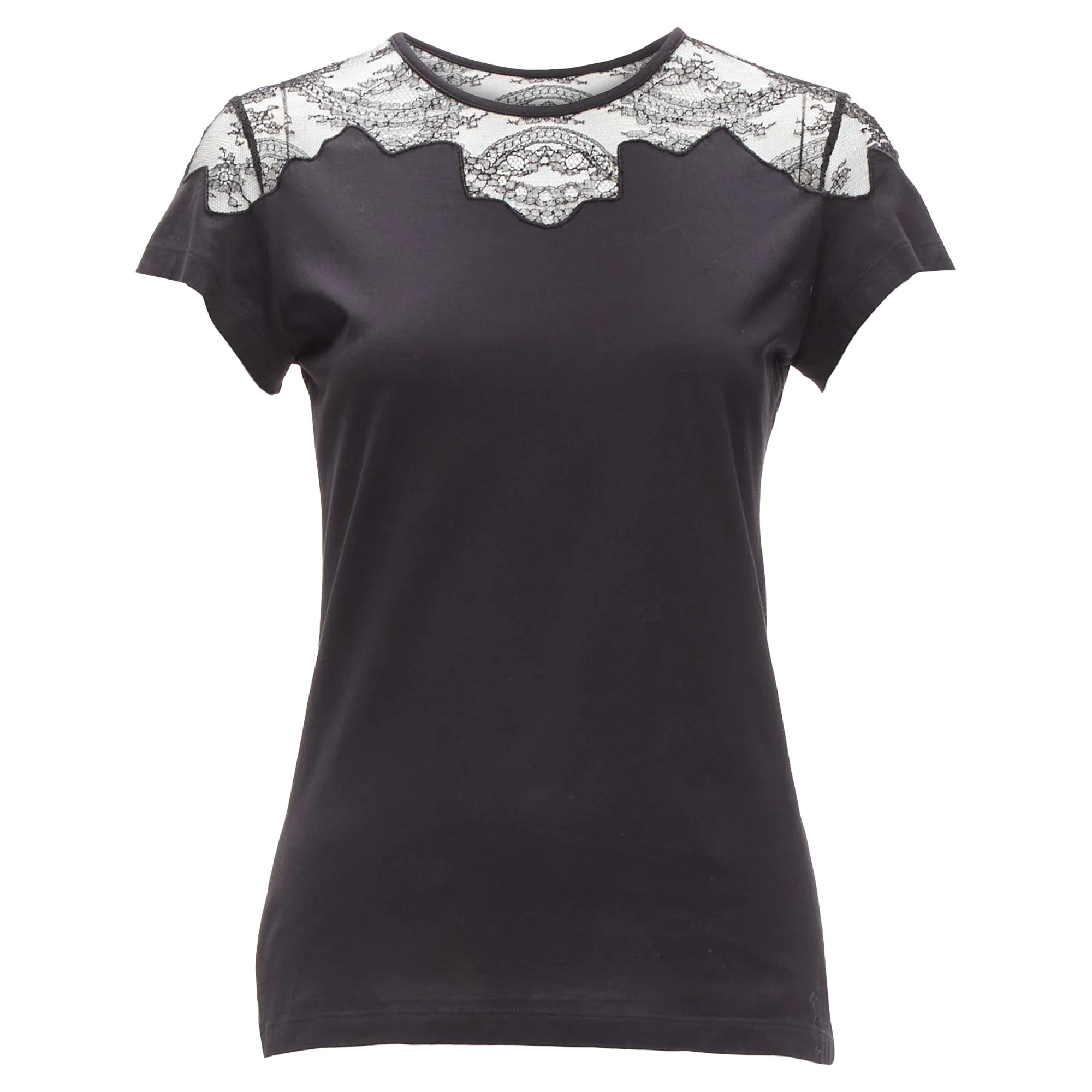 Women's Balenciaga T'S lace shoulder insert tshirt top