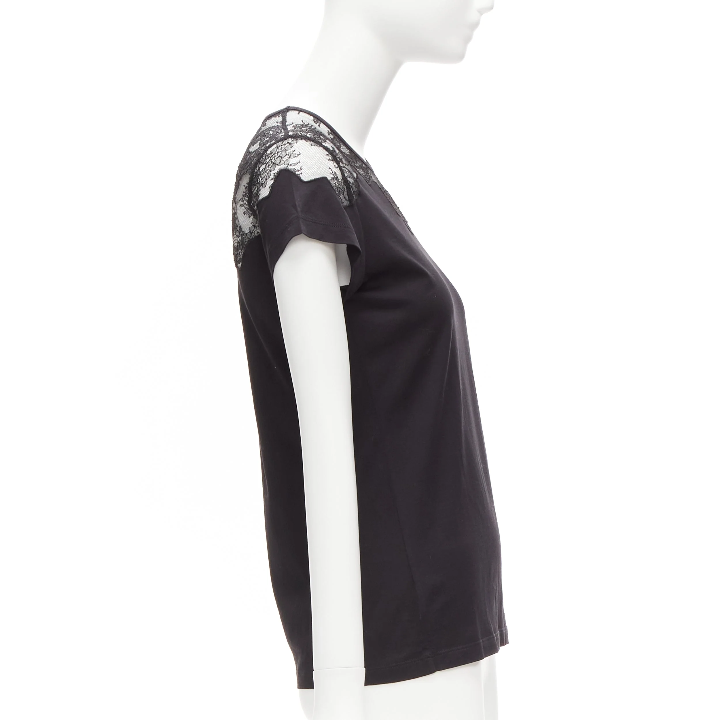 Women's Balenciaga T'S lace shoulder insert tshirt top - Image 10