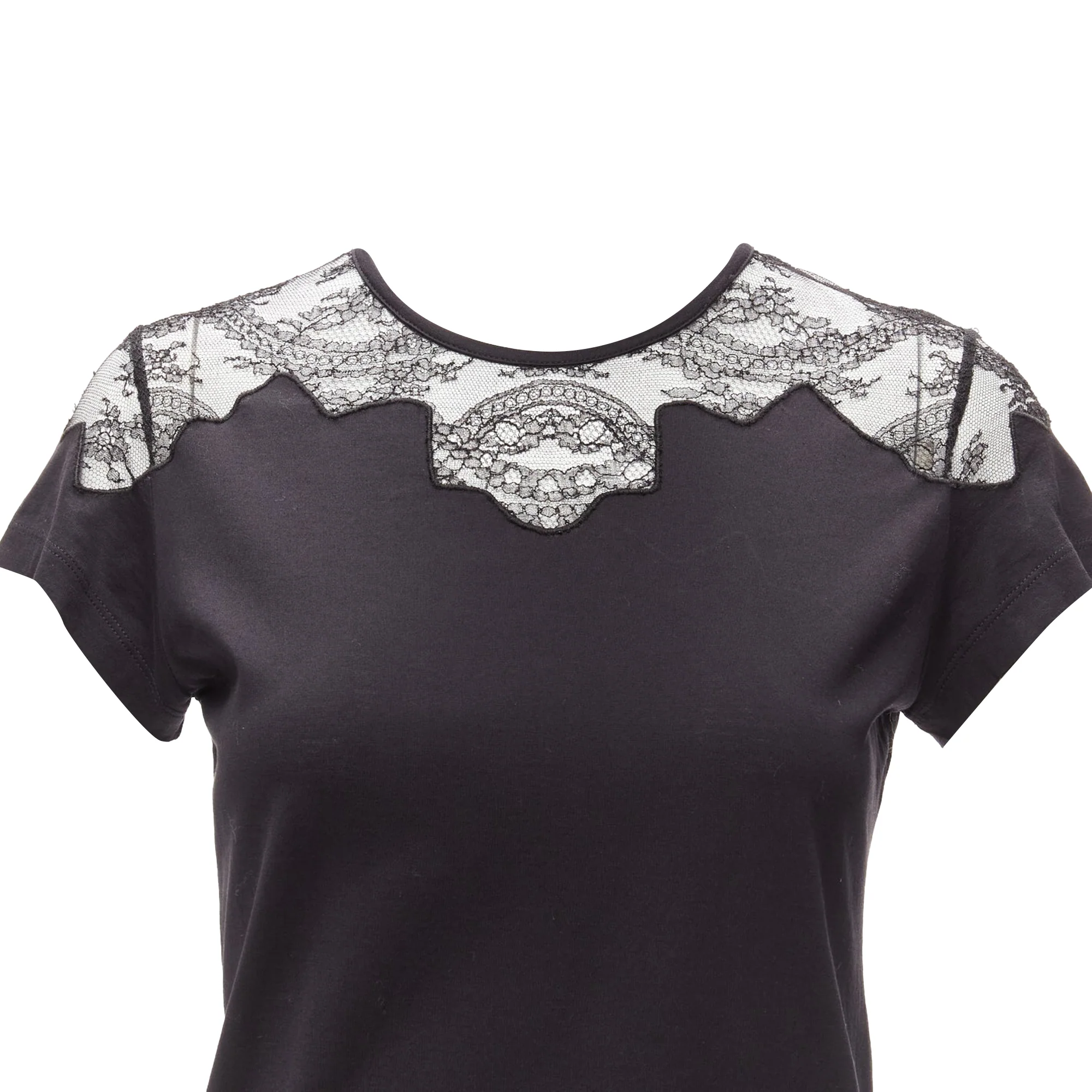Women's Balenciaga T'S lace shoulder insert tshirt top - Image 2