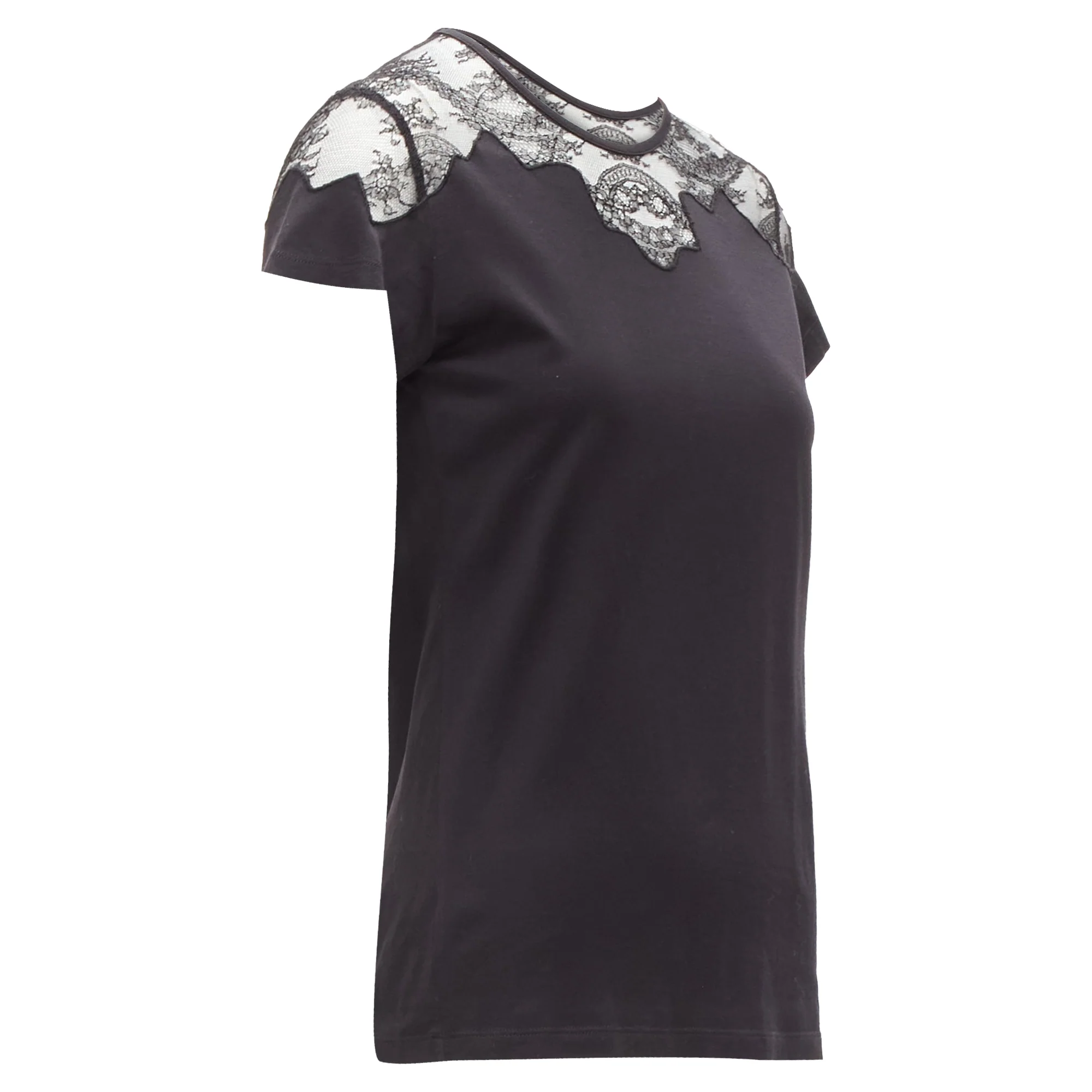Women's Balenciaga T'S lace shoulder insert tshirt top - Image 3