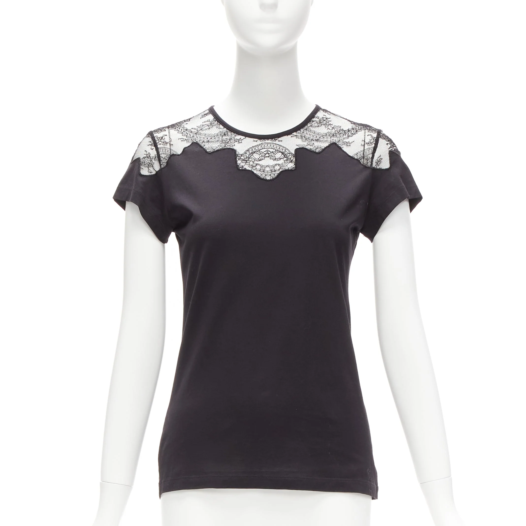 Women's Balenciaga T'S lace shoulder insert tshirt top - Image 7