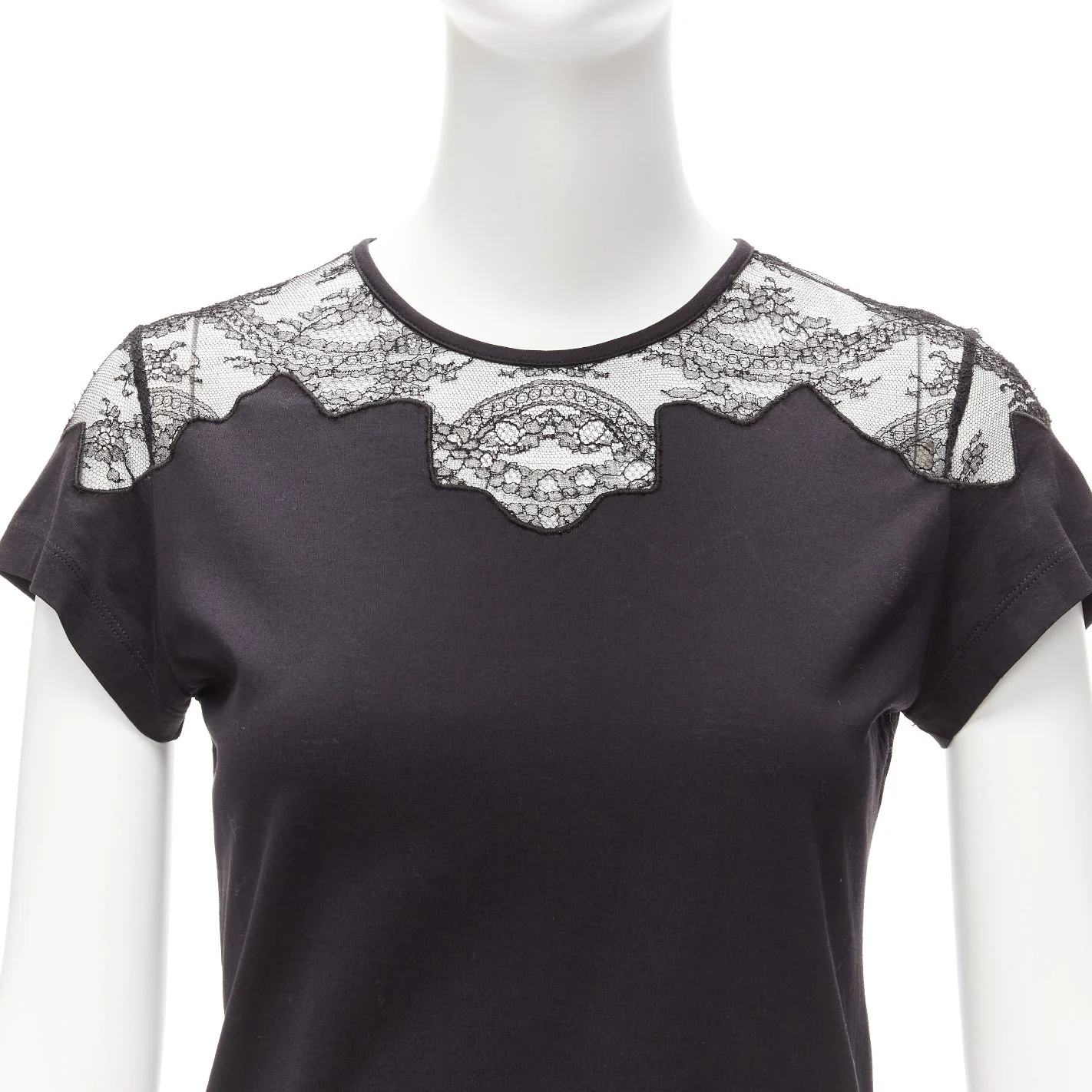 Women's Balenciaga T'S lace shoulder insert tshirt top - Image 8