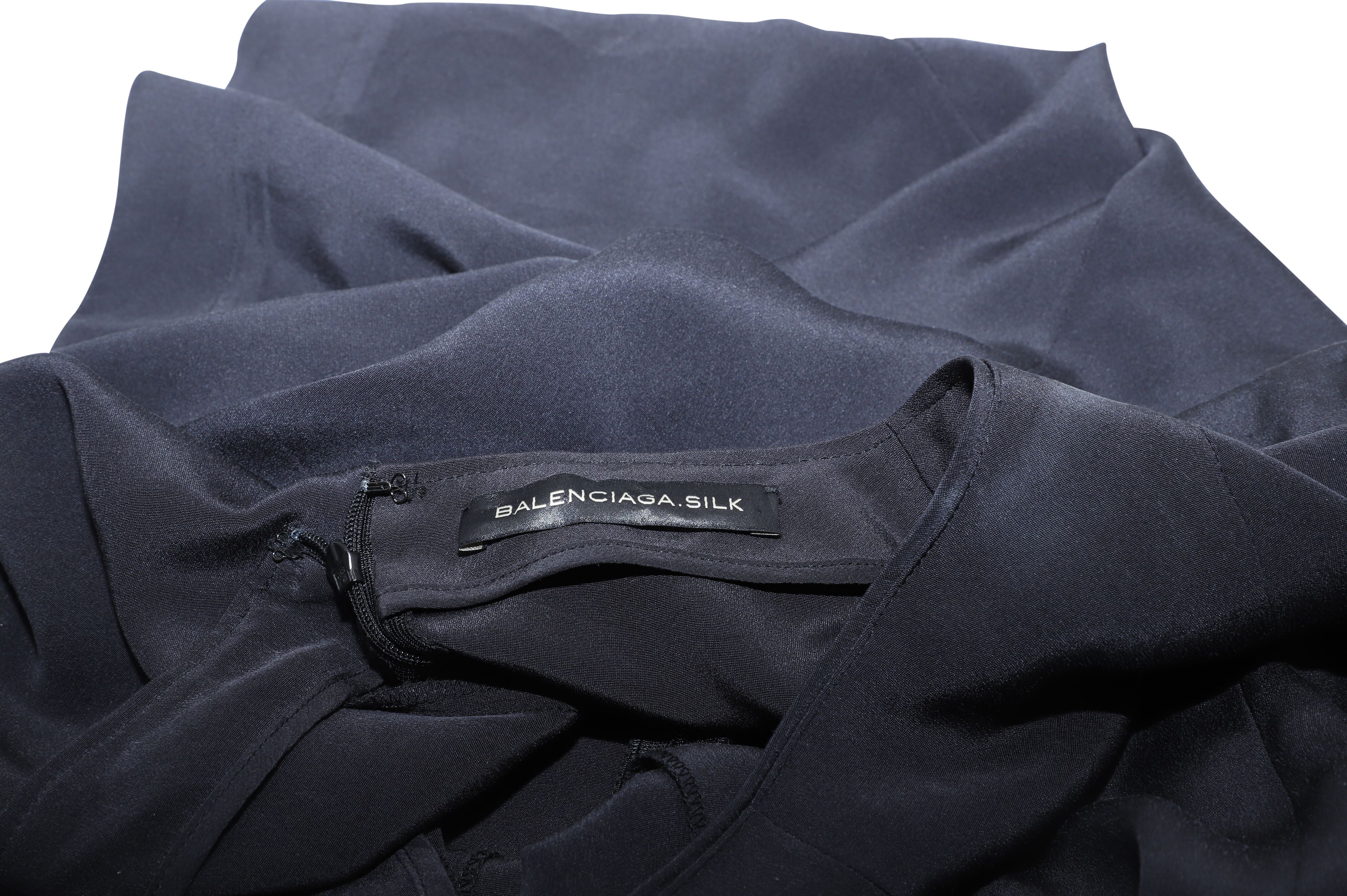 Women's Balenciaga Tunic Dress in Black Silk - Image 5