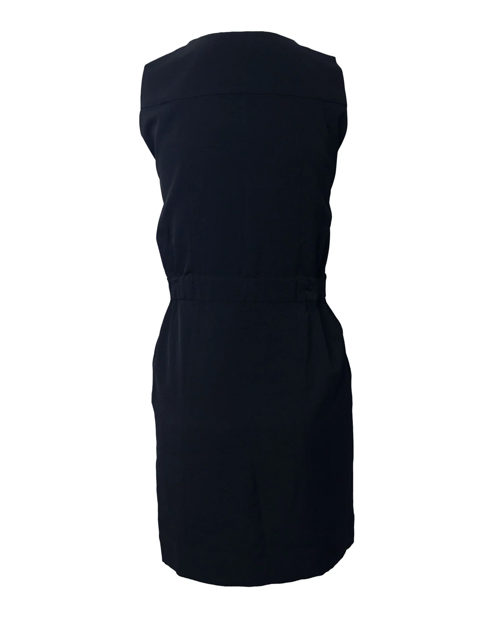 Women's Balenciaga V-Neck Sheath Dress in Black Triacetate - Image 3