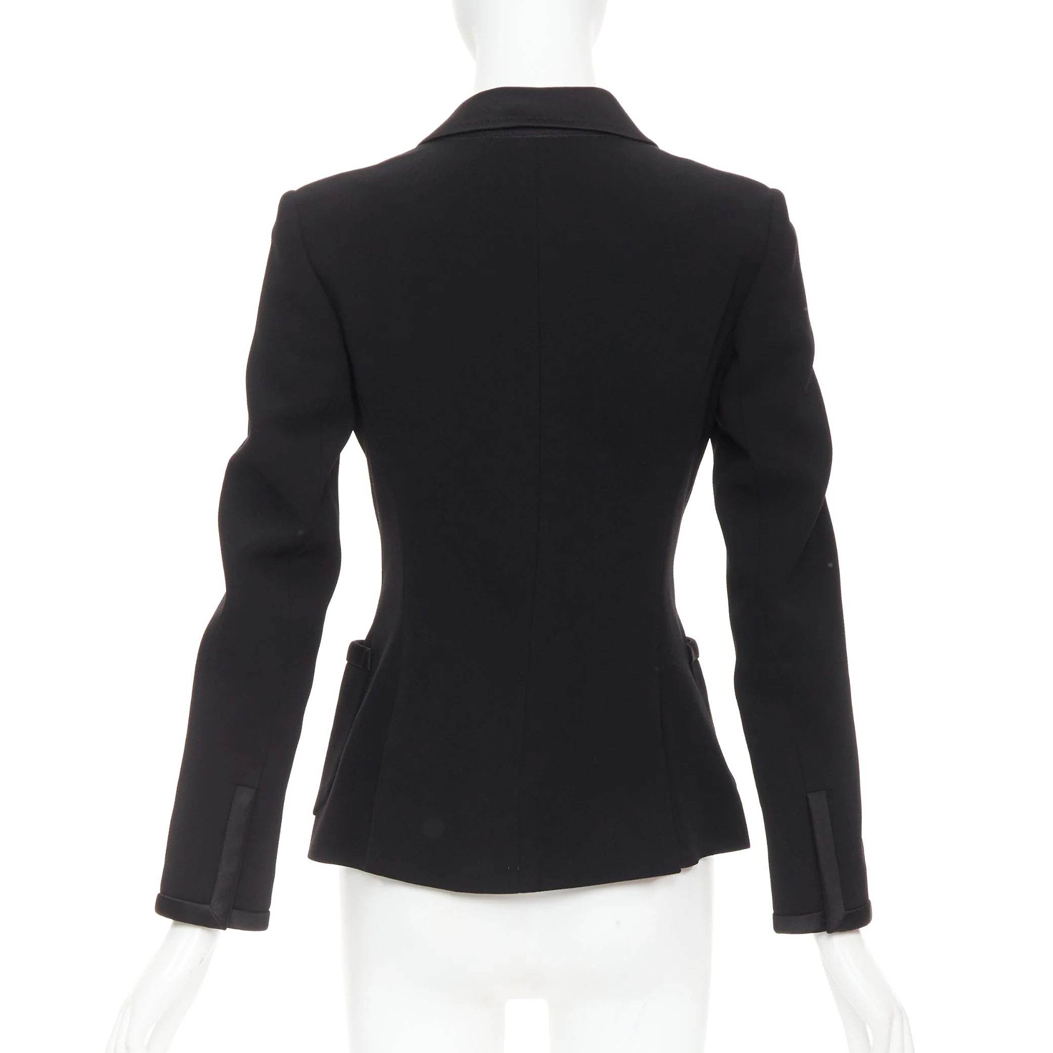 Women's Balenciaga Vintage satin trim fitted blazer jacket - Image 6