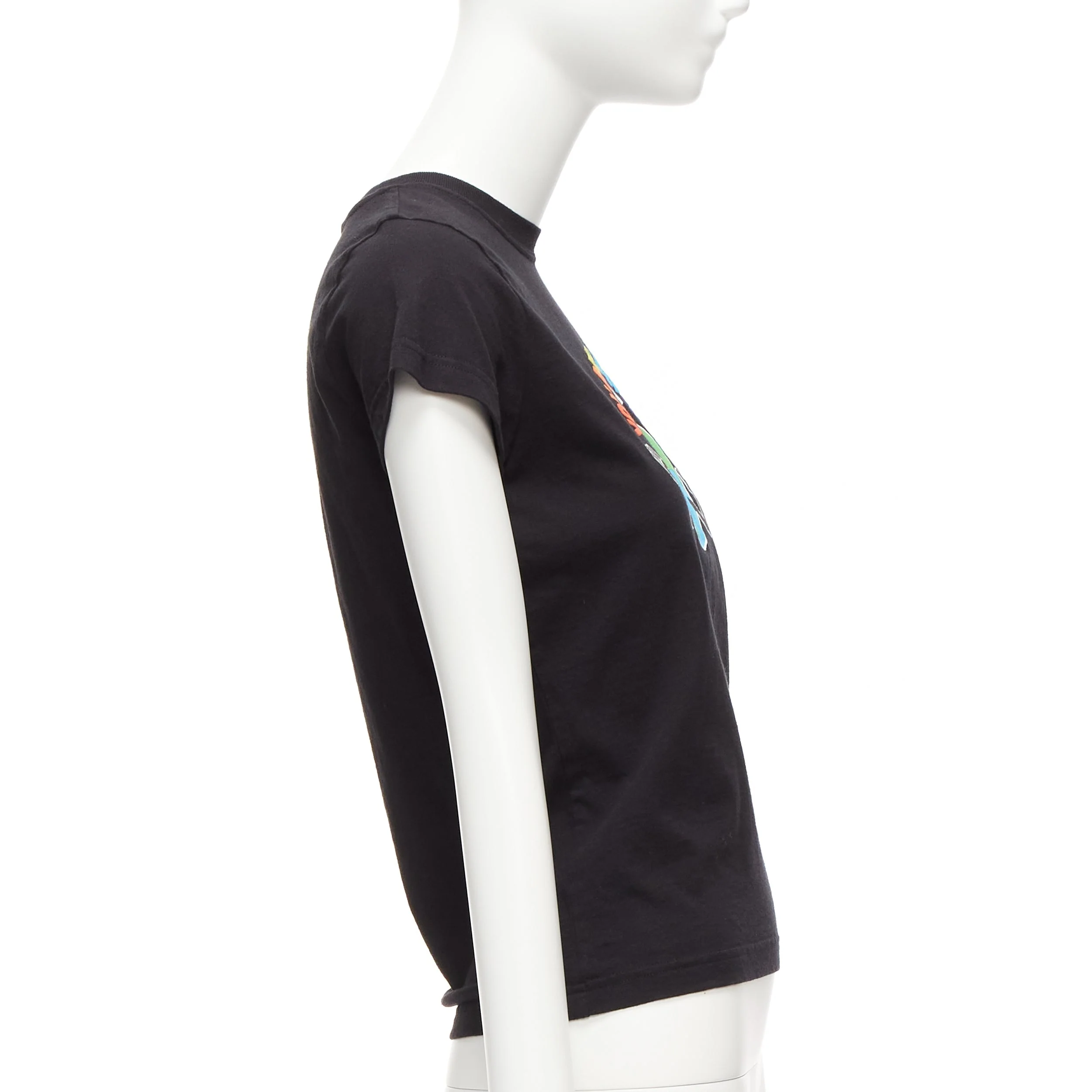 Women's Balenciaga you are the world rainbow globe print cropped tshirt - Image 10