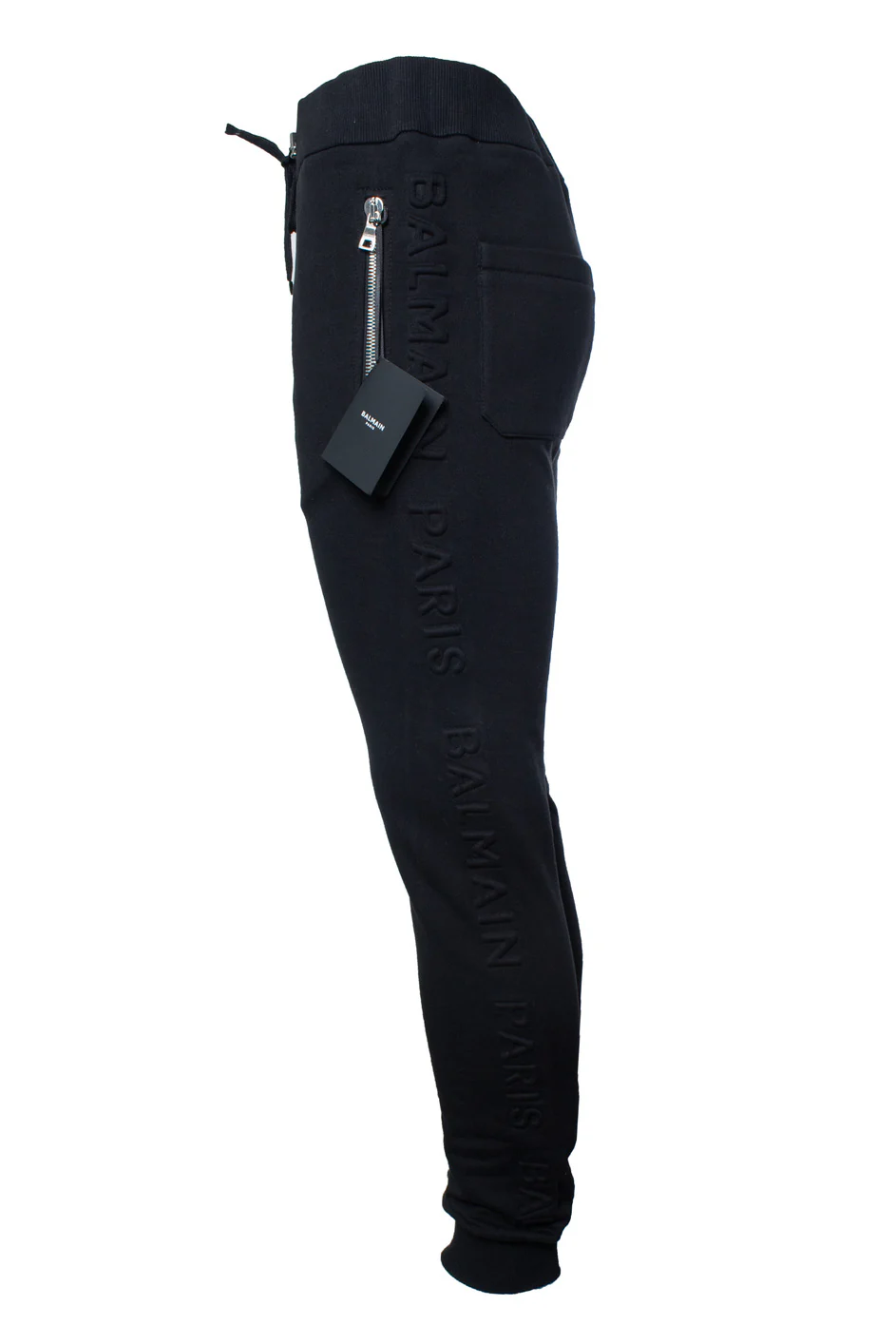 Men's Balmain, black joggers with embossed logo - Image 2