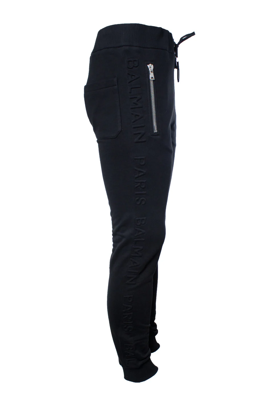 Men's Balmain, black joggers with embossed logo - Image 4