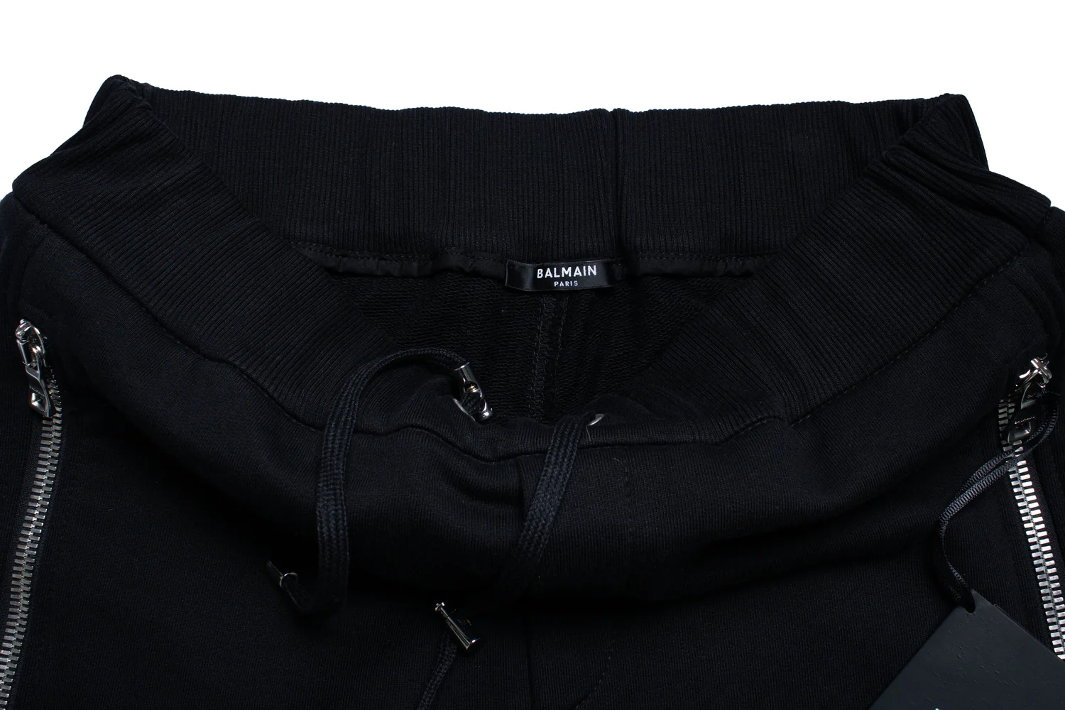 Men's Balmain, black ribbed joggers with embossed b - Image 8