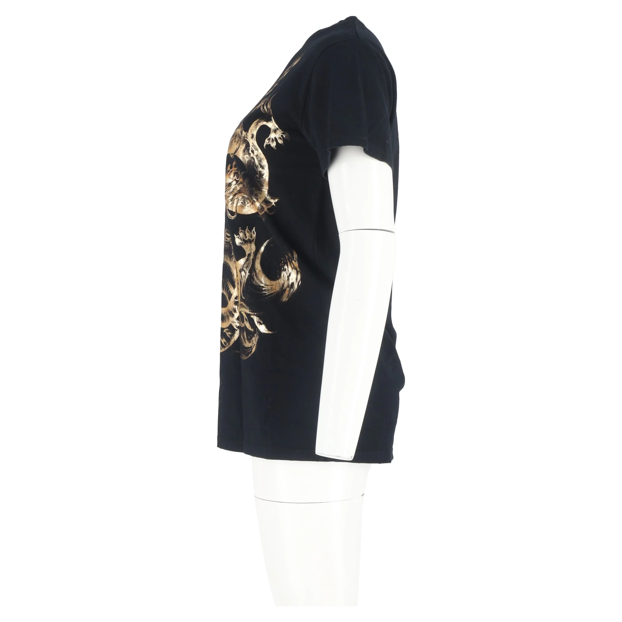 Men's Balmain Dragon Printed T-Shirt in Black Cotton - Image 5