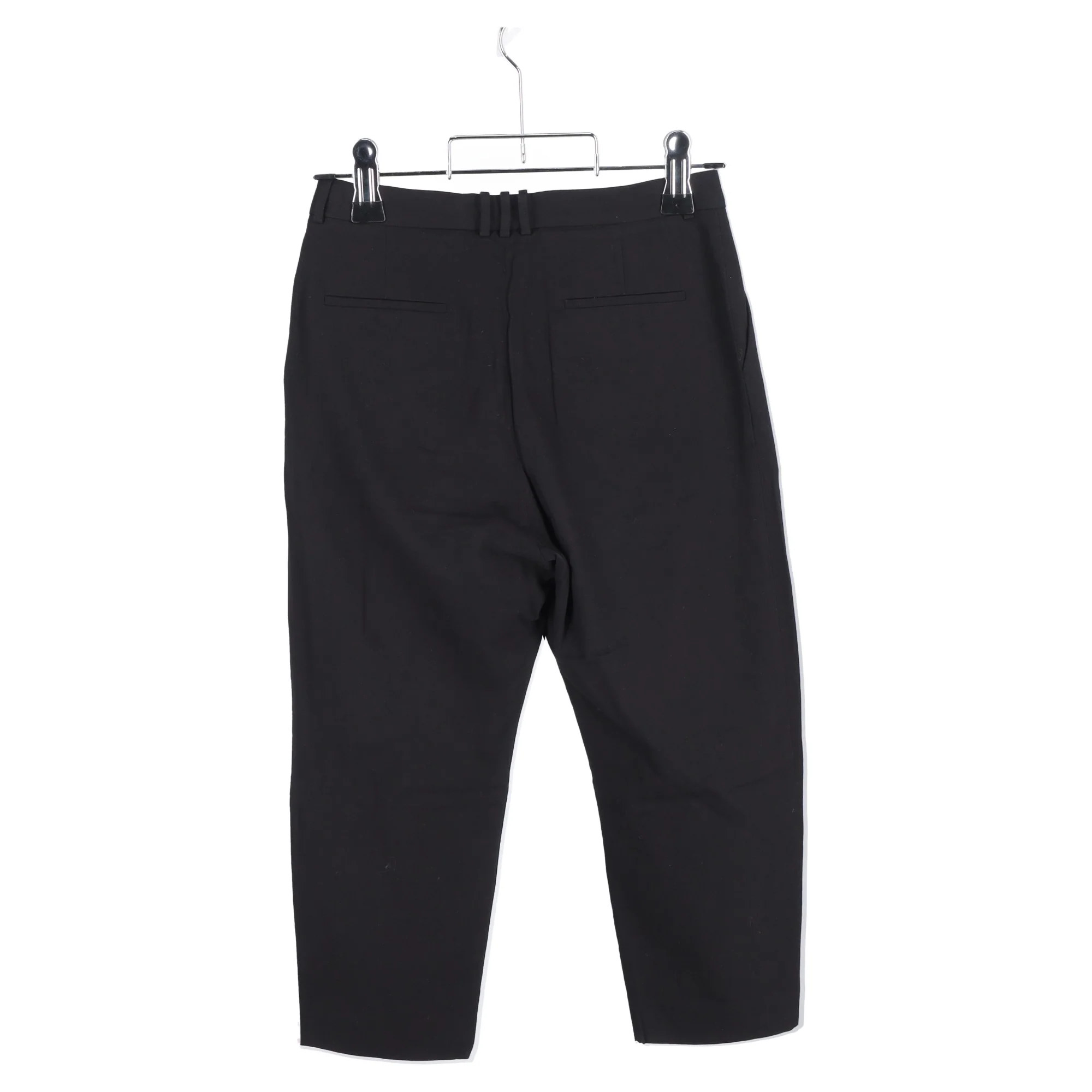 Men's Balmain Draped Straight-Leg Cropped Trousers in Black Wool - Image 5