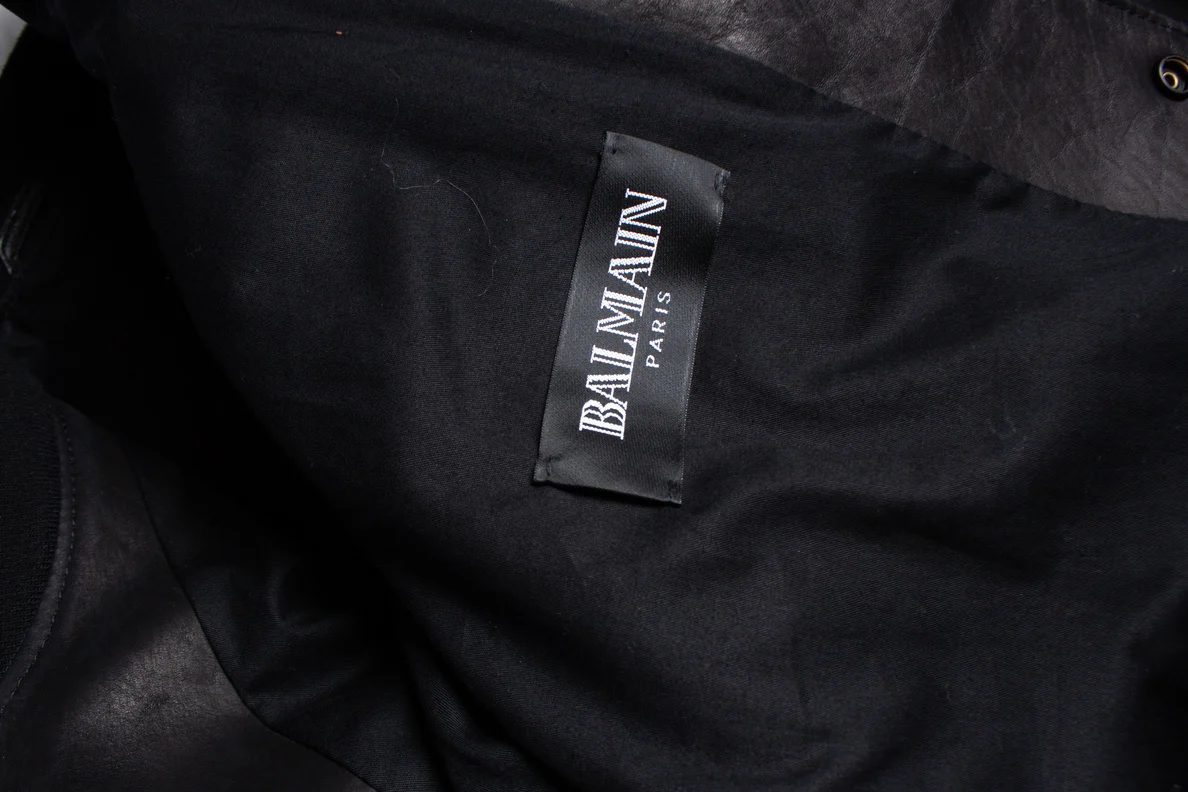 Men's Balmain, leather biker jacket - Image 6