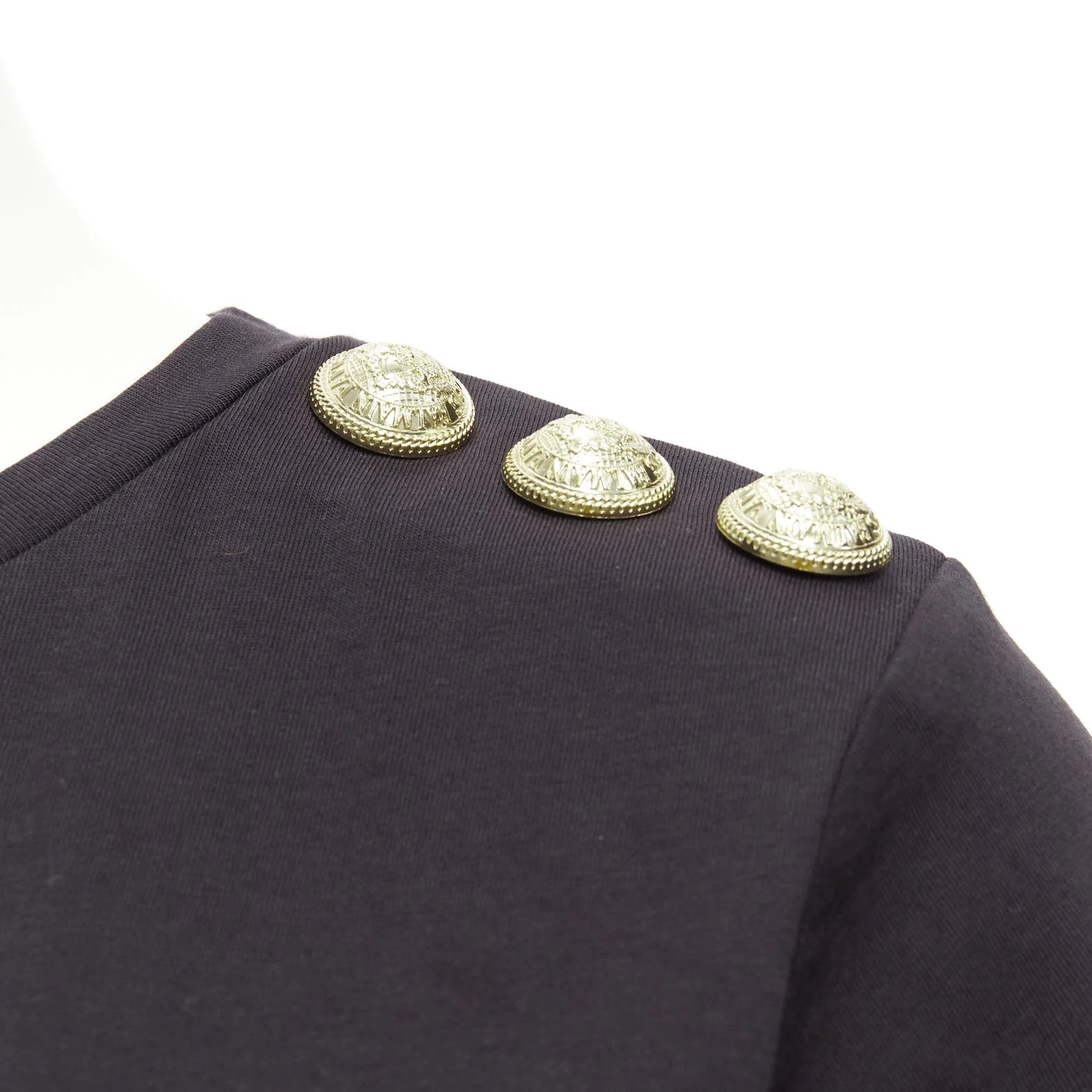 Women's Balmain B Logo Gold Military Buttons Tshirt - Image 8
