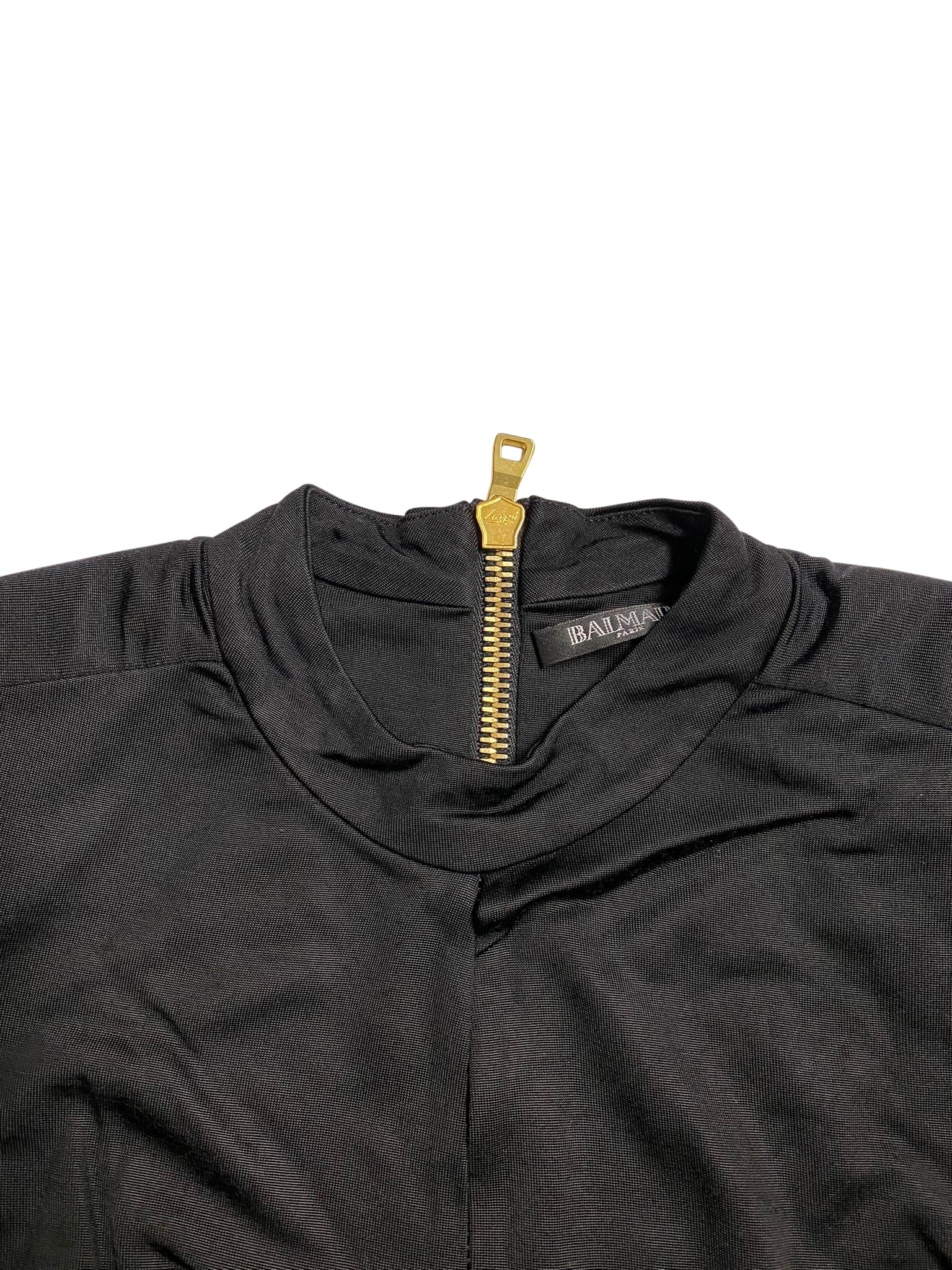 Women's Balmain Cut Out Dress with Side Slit in Black Viscose - Image 3