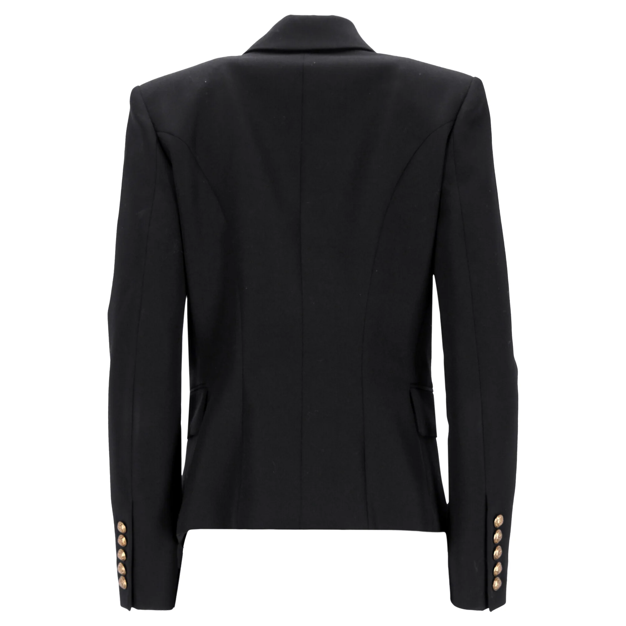 Women's Balmain Double-Breasted Blazer in Black Wool - Image 3