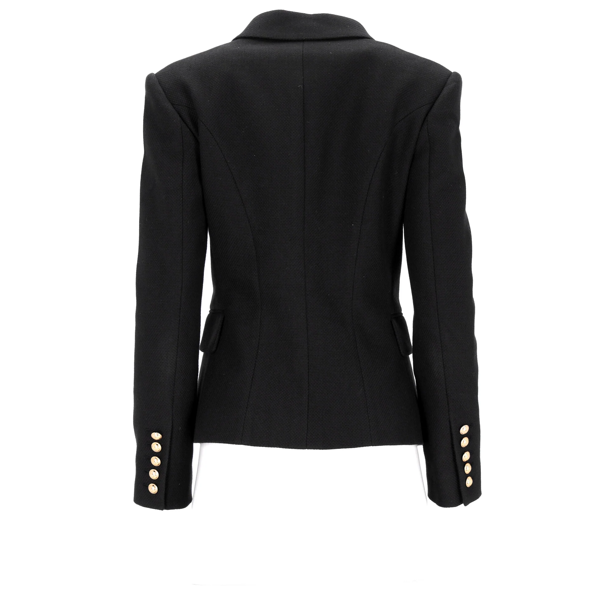 Women's Balmain Double-Breasted Blazer in Black Wool - Image 8