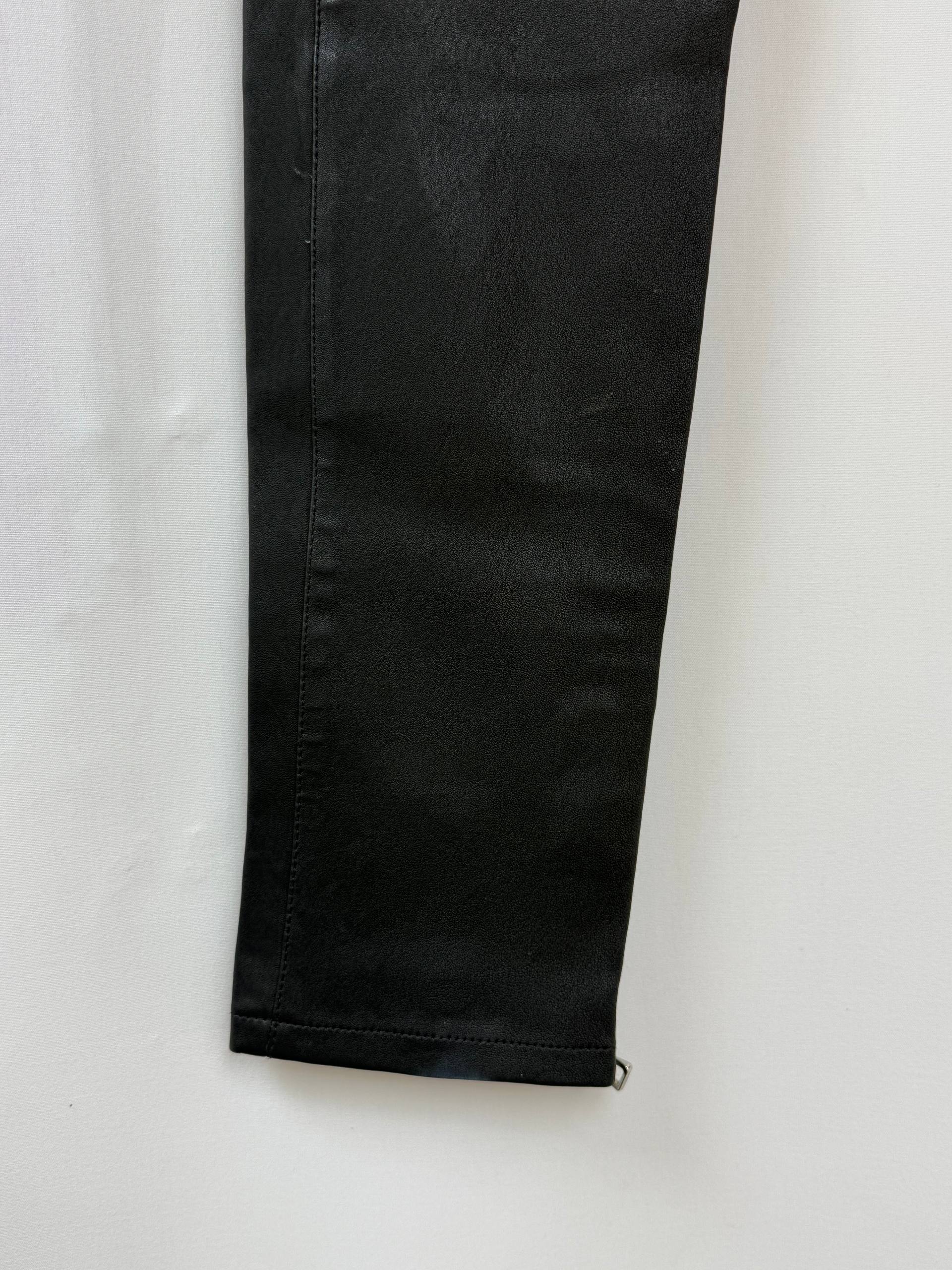 Women's Balmain Drawstring Trousers in Black Leather - Image 7