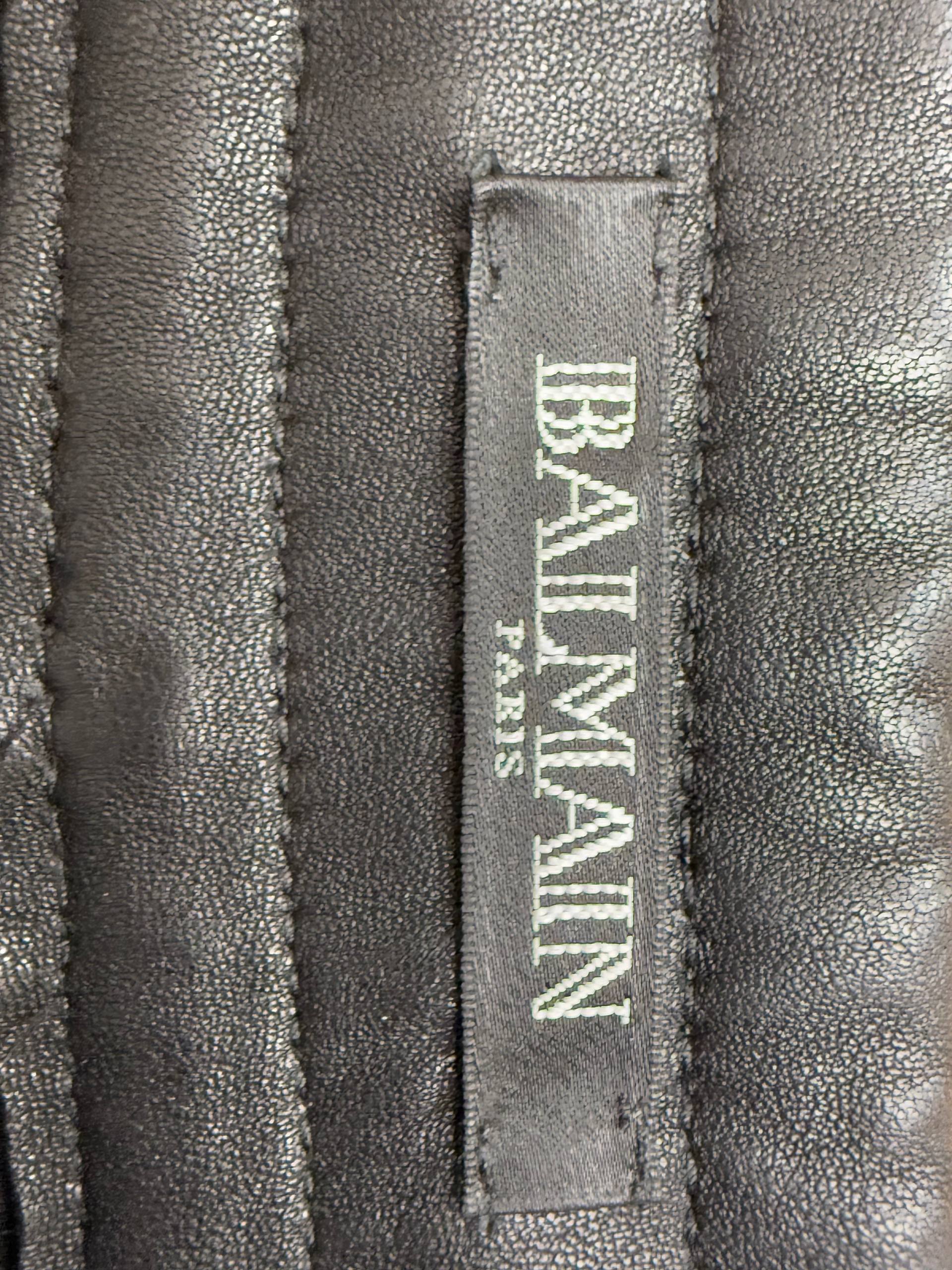 Women's Balmain Drawstring Trousers in Black Leather - Image 8