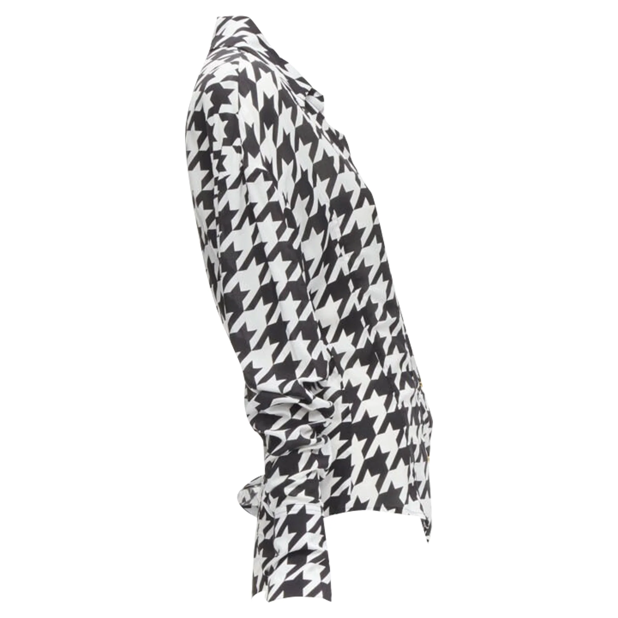 Women's Balmain houndstooth viscose button long sleeve blouse - Image 4