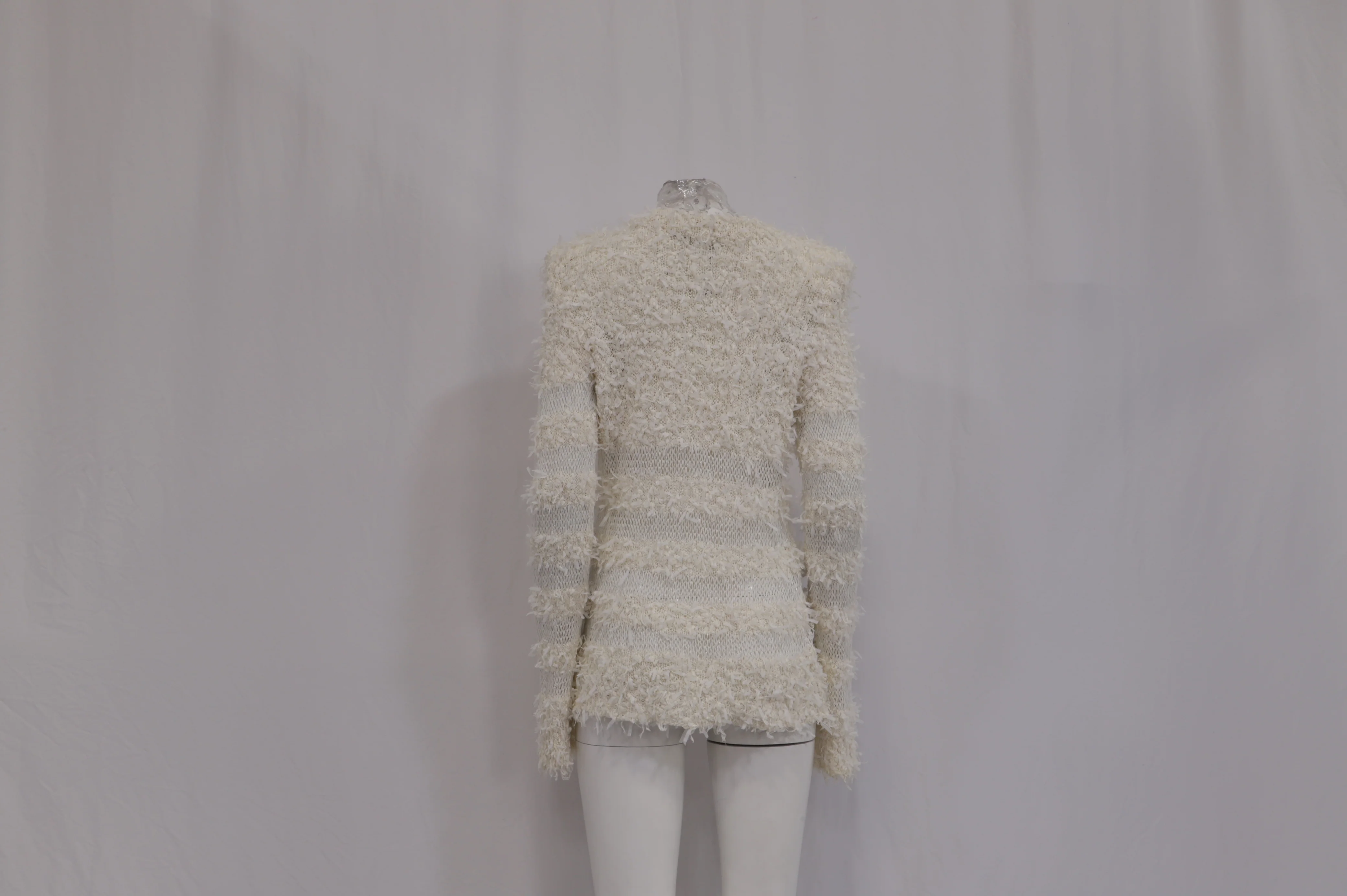 Women's Balmain Knitted Crewneck Sweater in White Cotton - Image 10