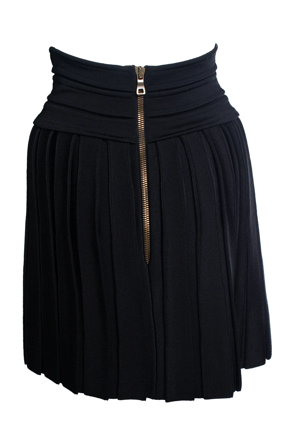 Women's Balmain, pleated body con skirt in black - Image 3