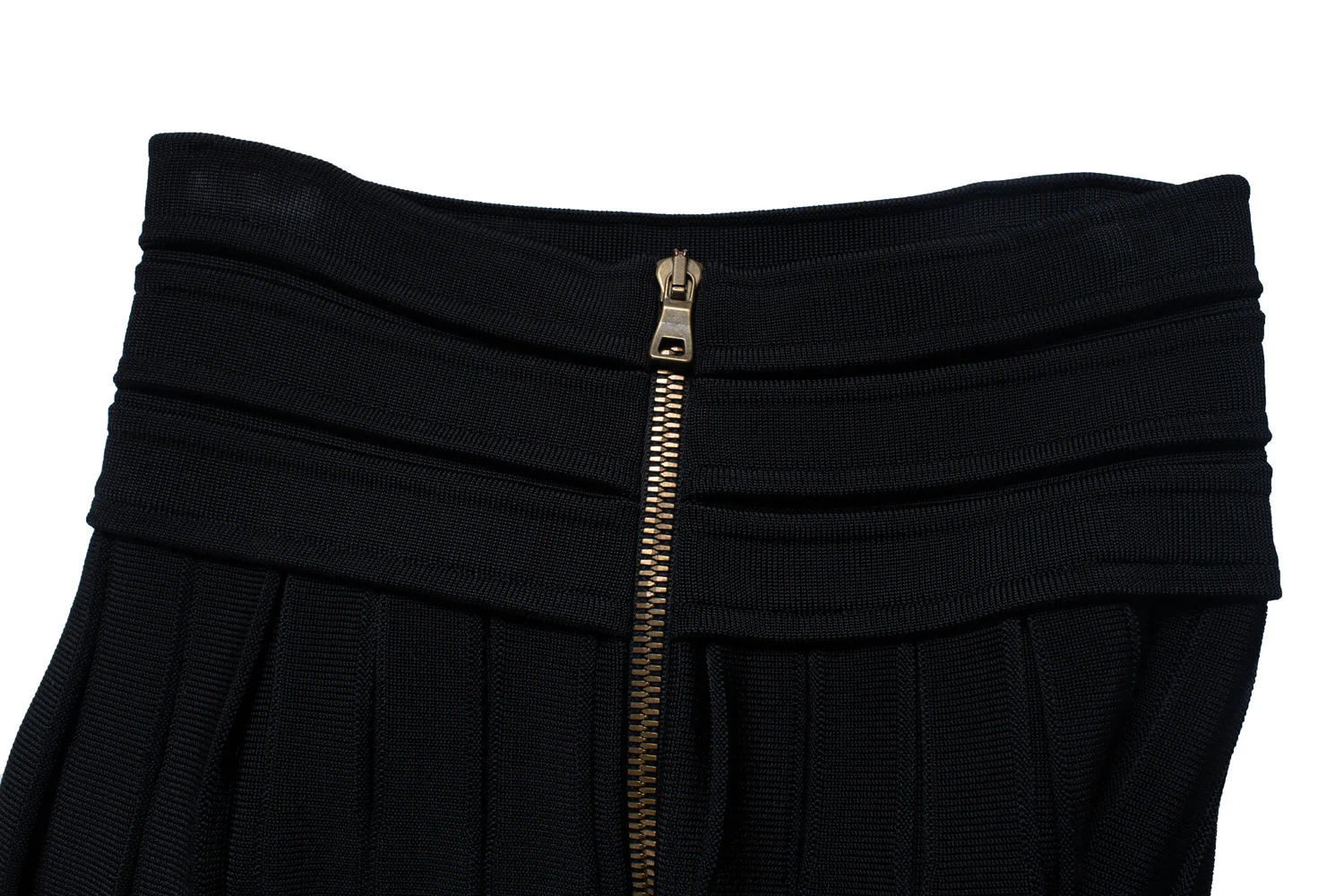 Women's Balmain, pleated body con skirt in black - Image 7