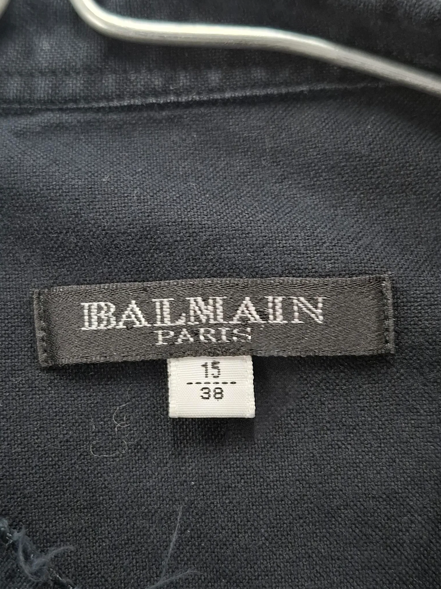 Women's  Balmain Shoulder Detail Long Sleeve Shirt in Black Cotton - Image 7
