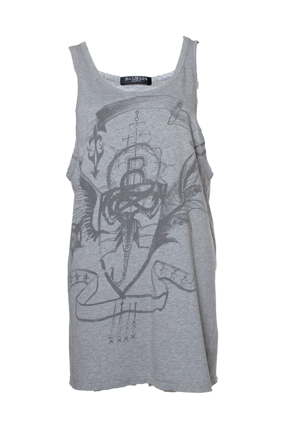 Women's Balmain tanktop in grey with print