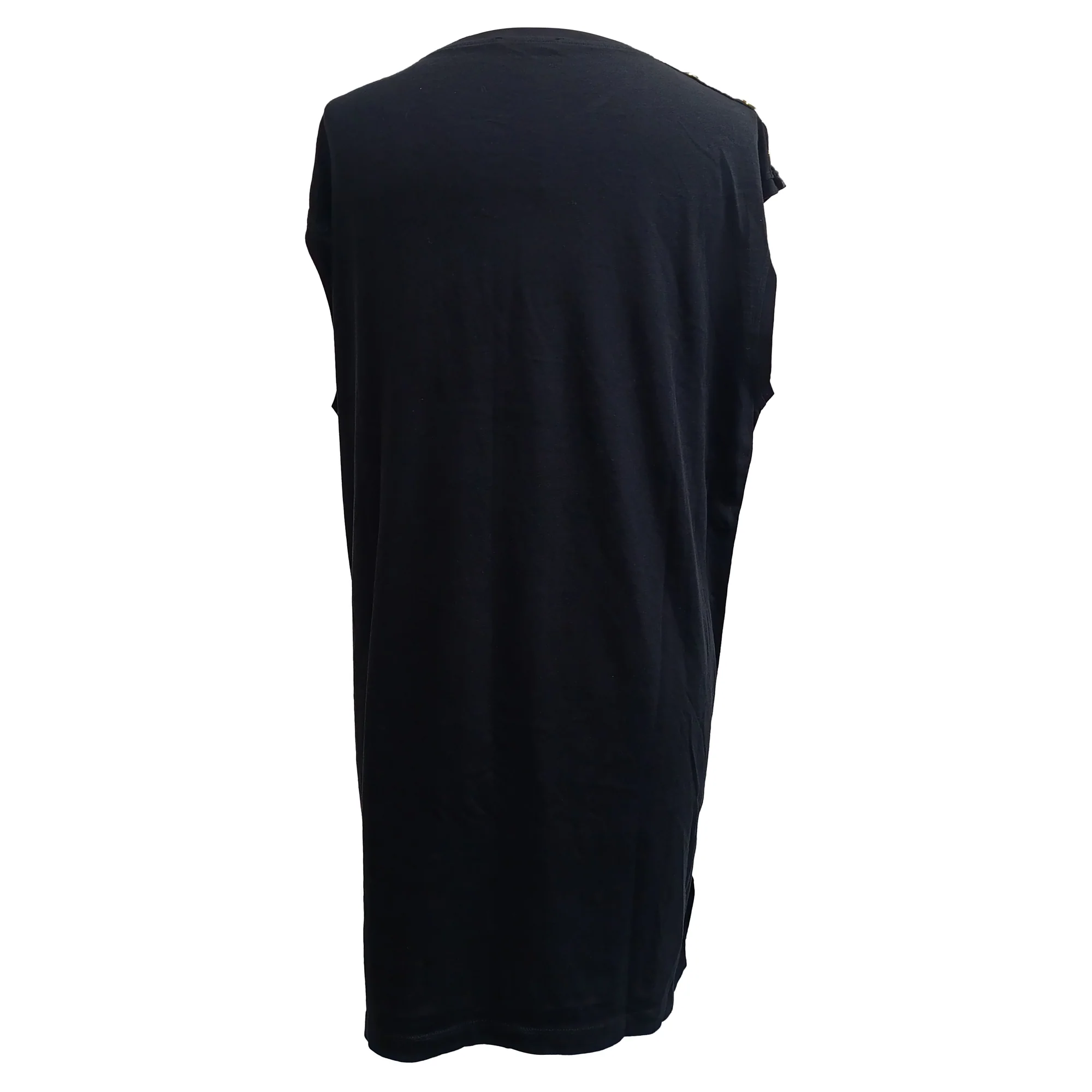 Women's Balmain Top with Gold Buttons in Black Cotton - Image 5