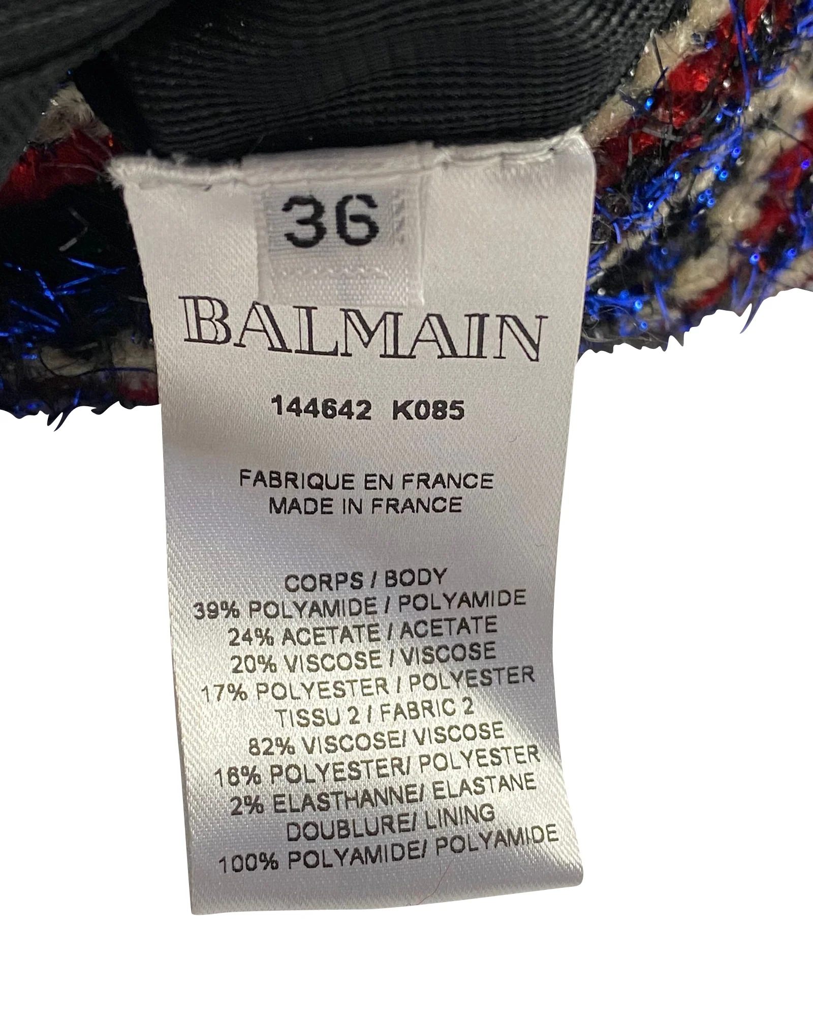 Women's Balmain Tweed Pencil Skirt in Multicolor Polyamide - Image 4
