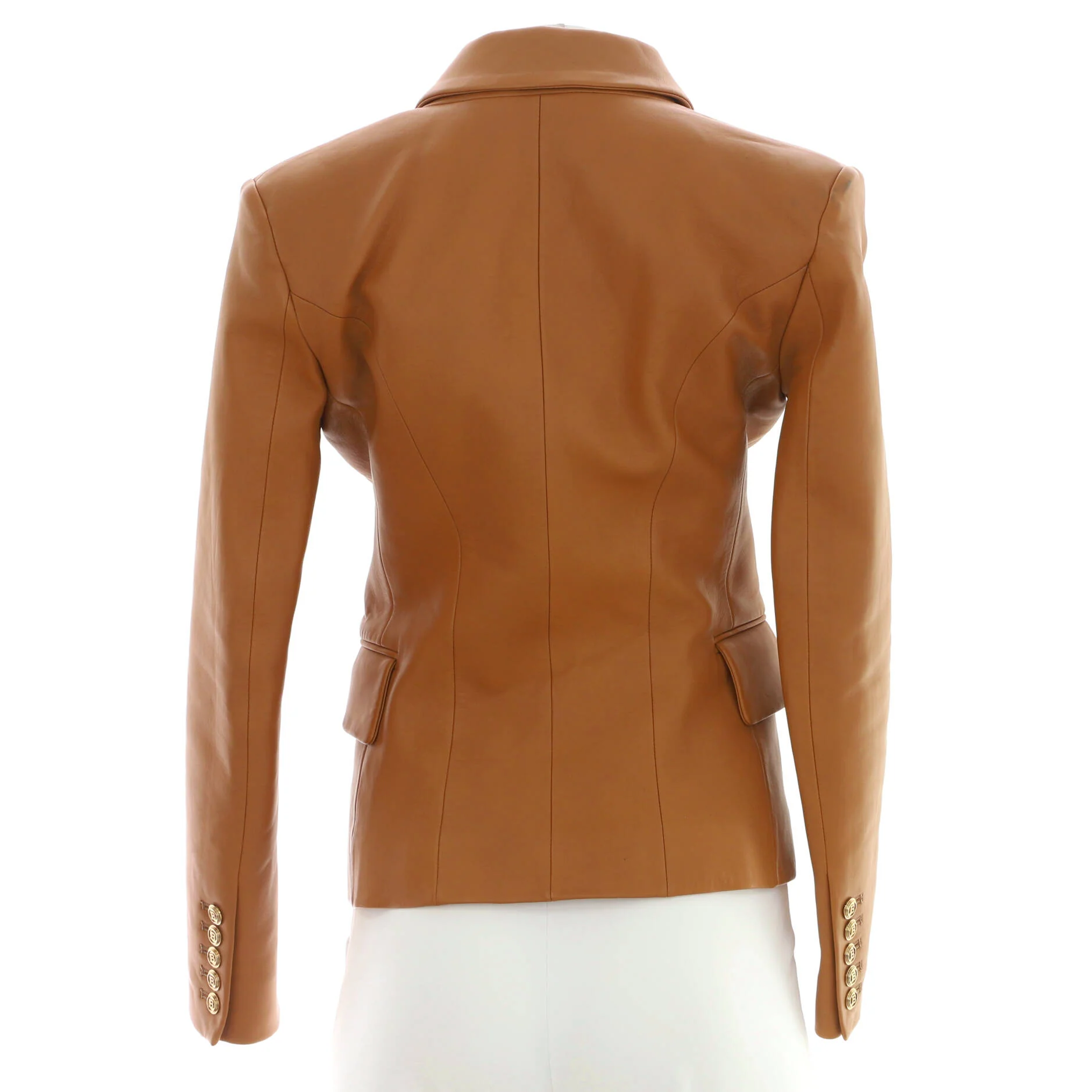 Women's Double Breasted Blazer Leather - Image 2